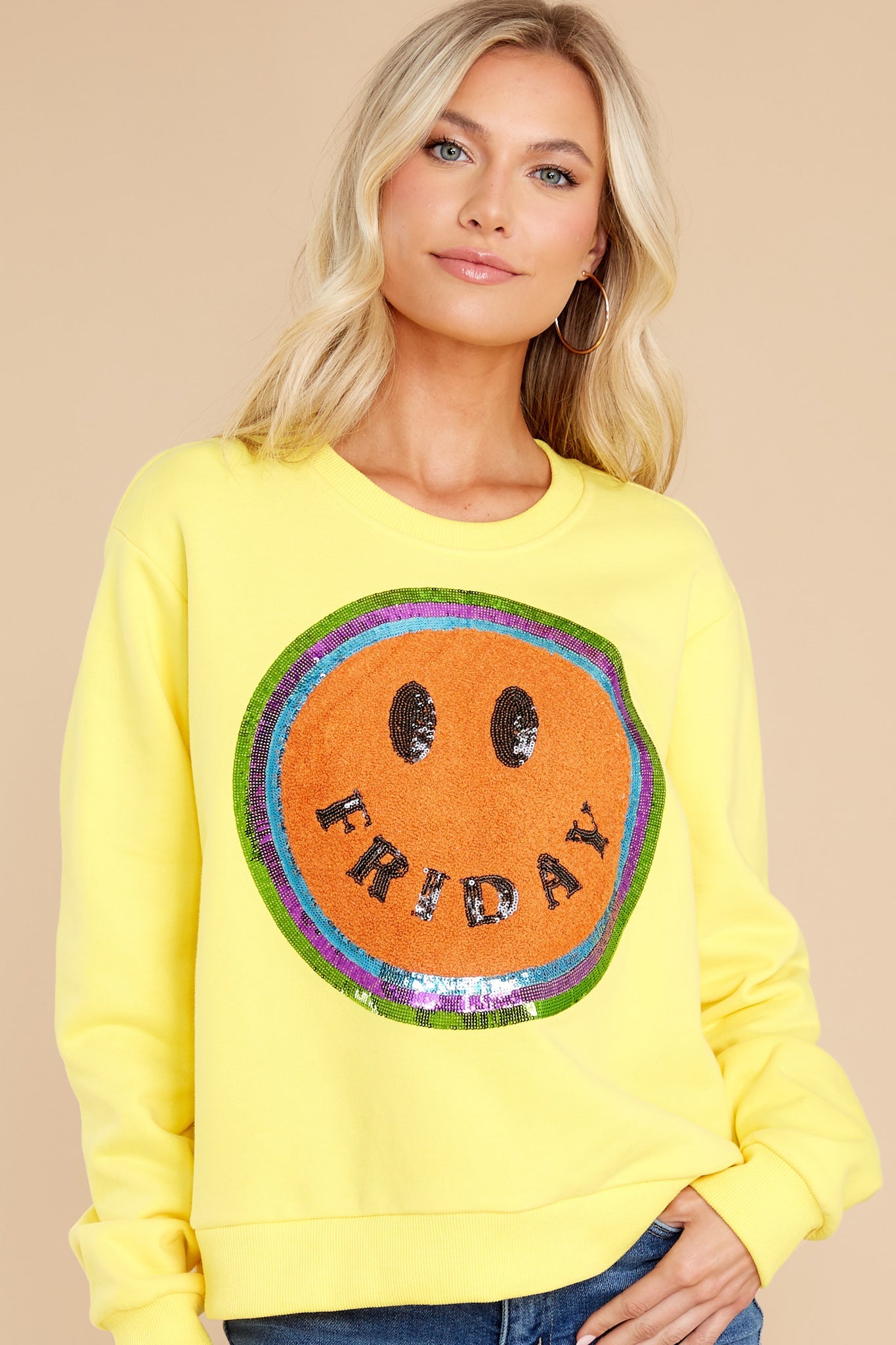 Friday Yellow Smiley Sweatshirt