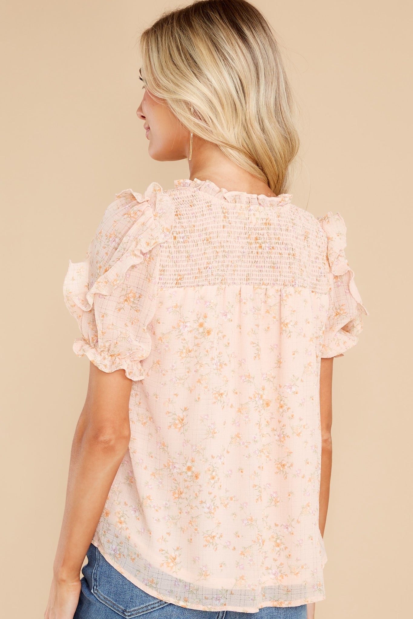 A Pretty Sight Blush Floral Print Top