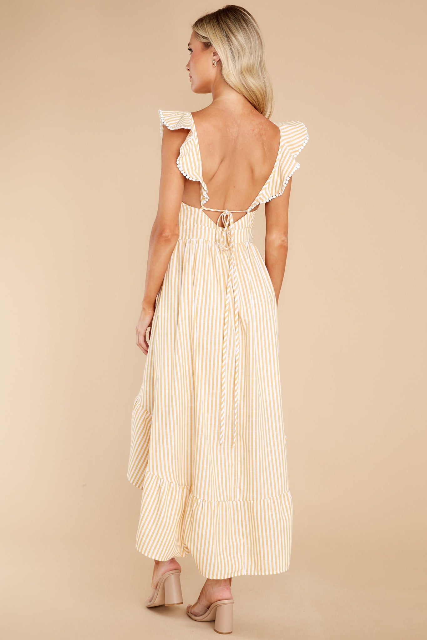 Clear Sailing Yellow Touquet Long Print Dress
