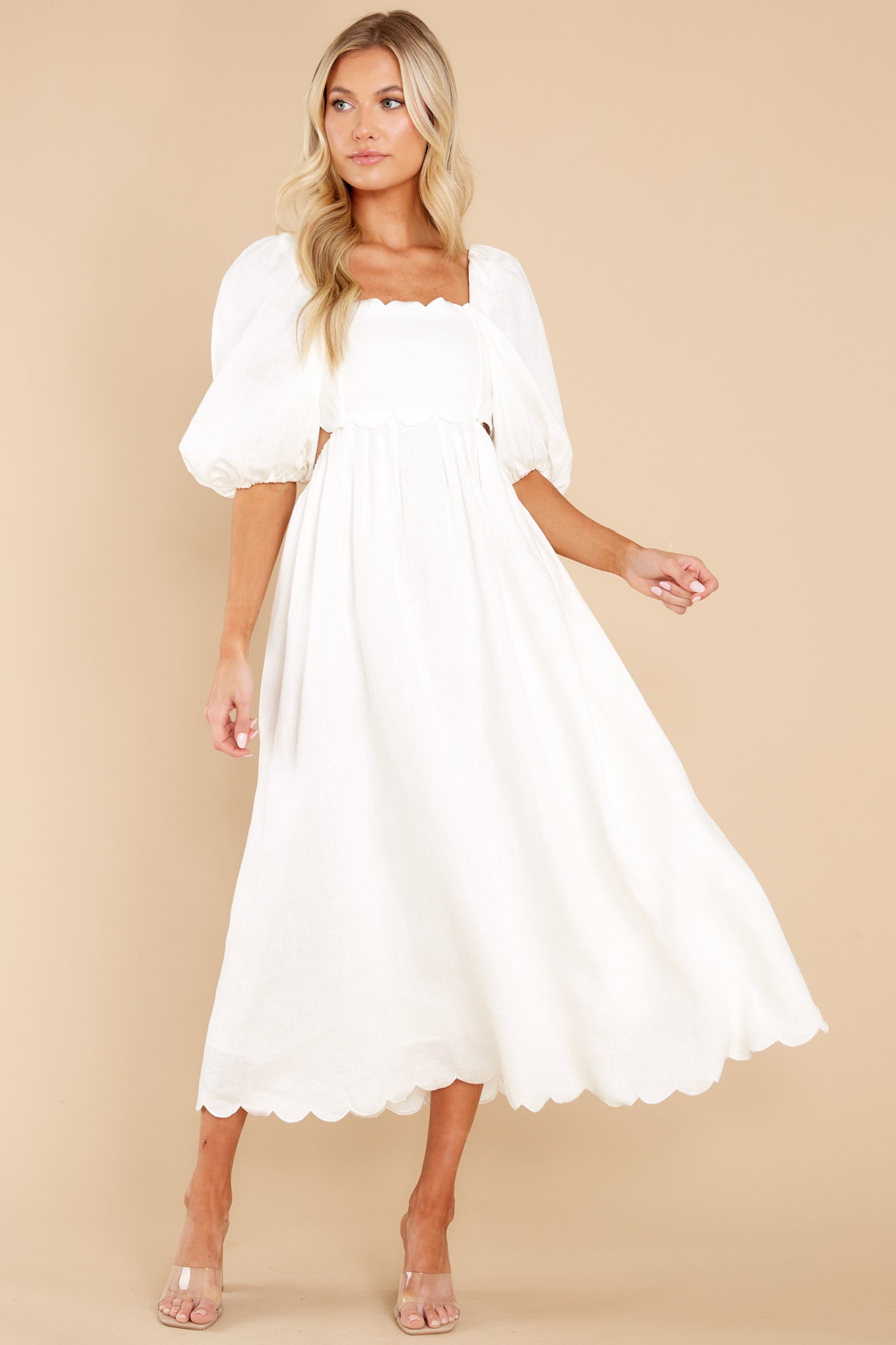 Endless Romance White Midi Dress