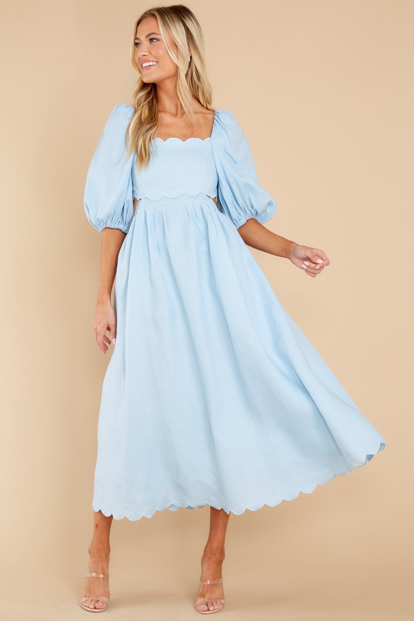 Endless Romance Light Blue Midi Dress