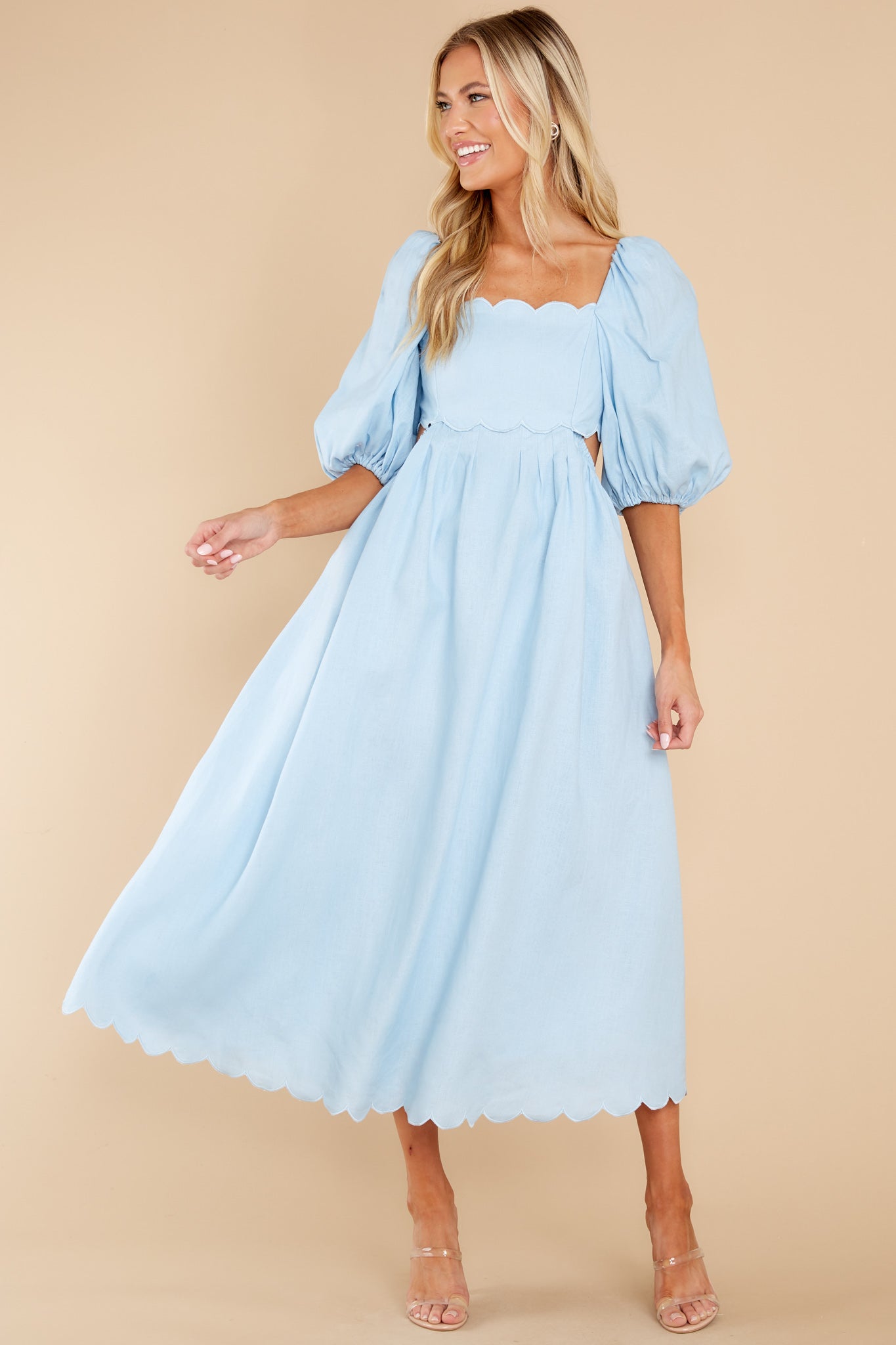 Endless Romance Light Blue Midi Dress