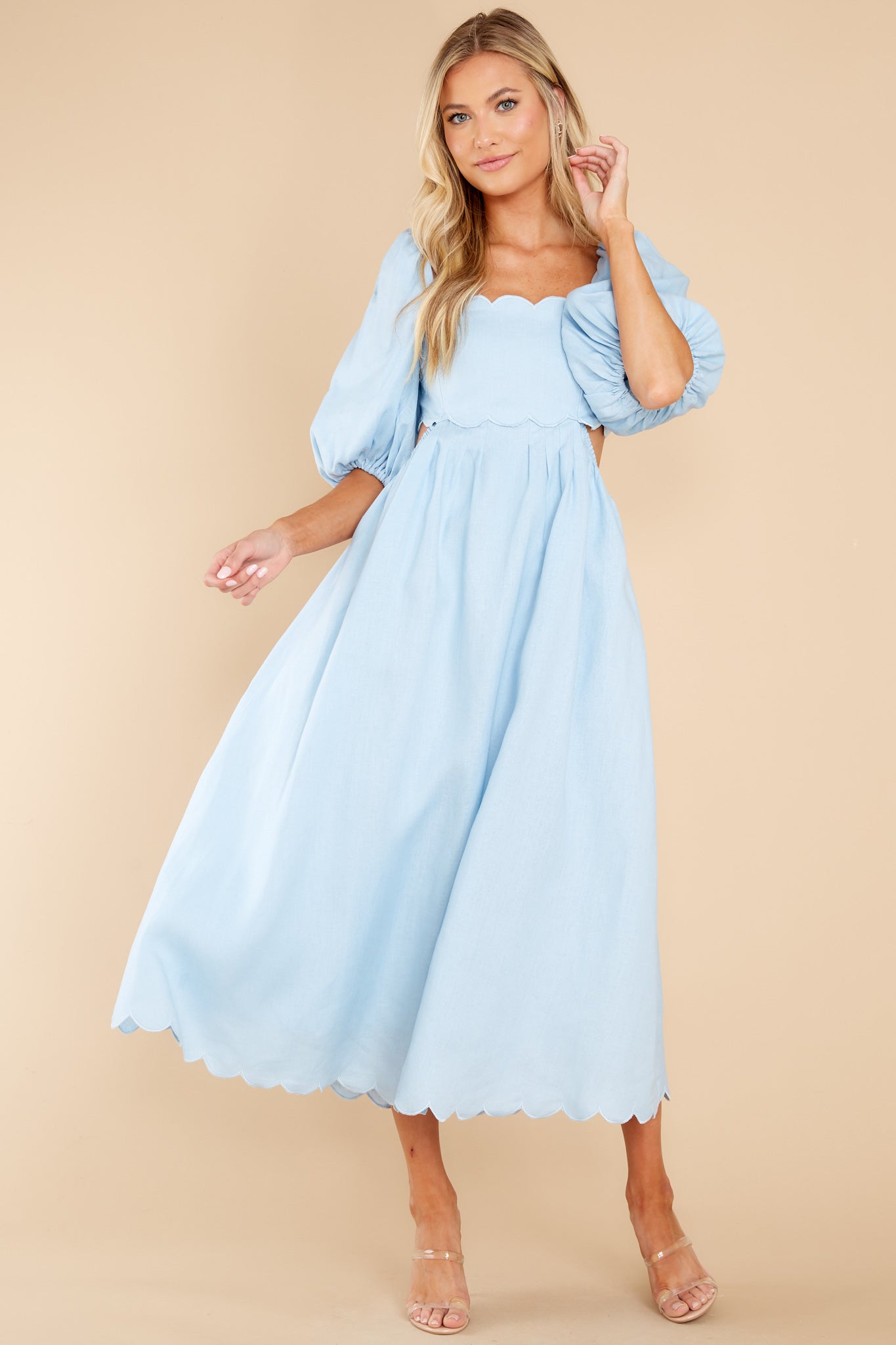 Endless Romance Light Blue Midi Dress