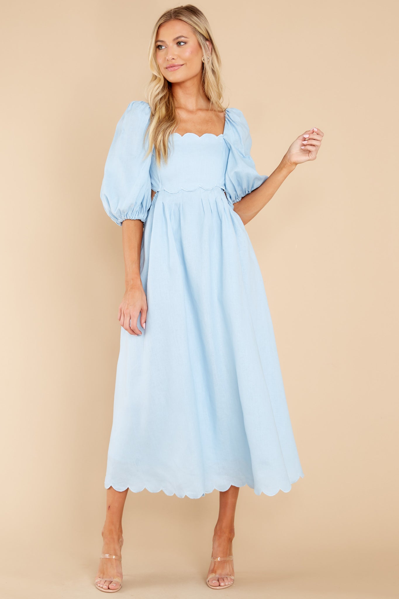 Endless Romance Light Blue Midi Dress