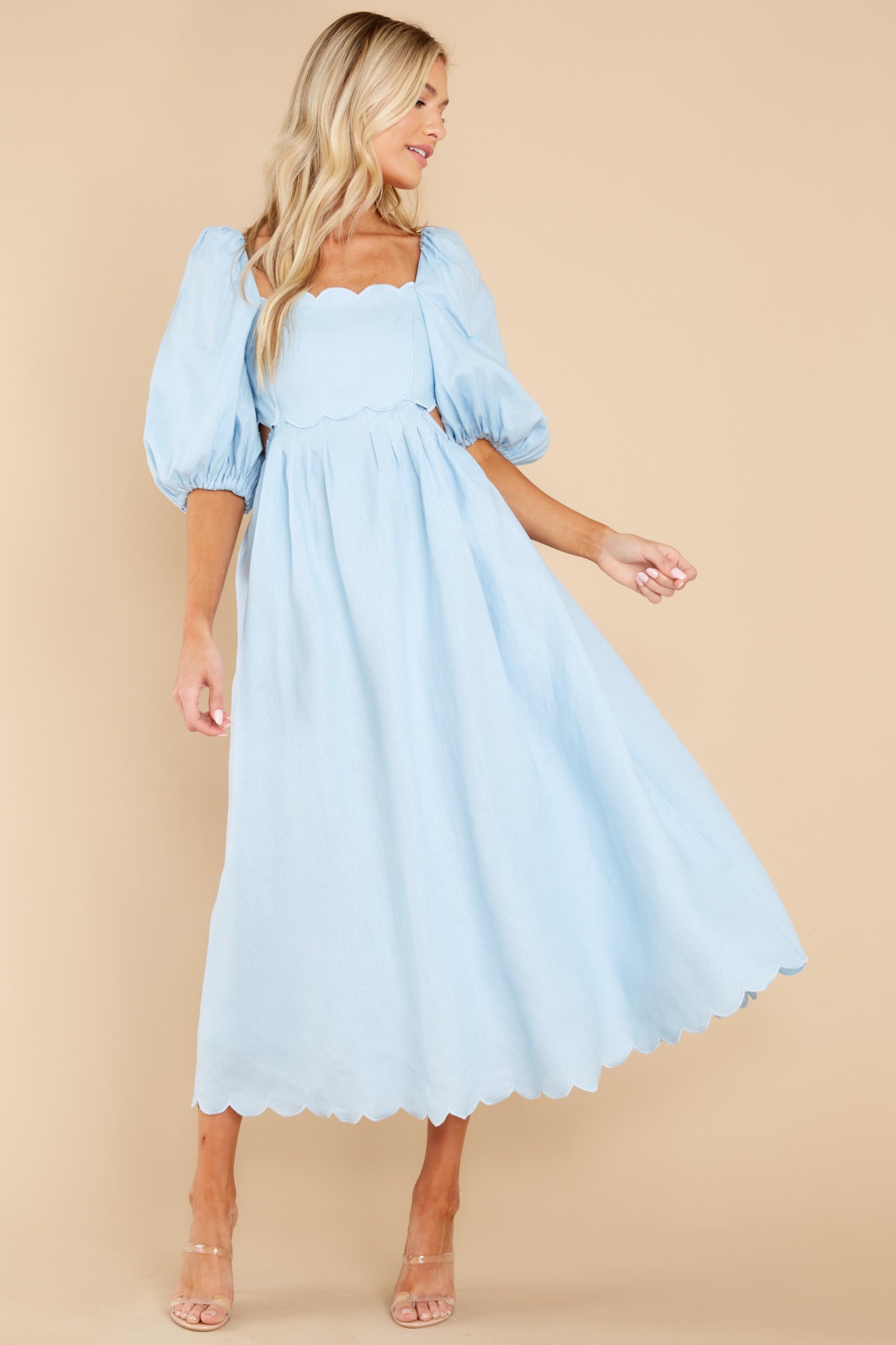 Endless Romance Light Blue Midi Dress