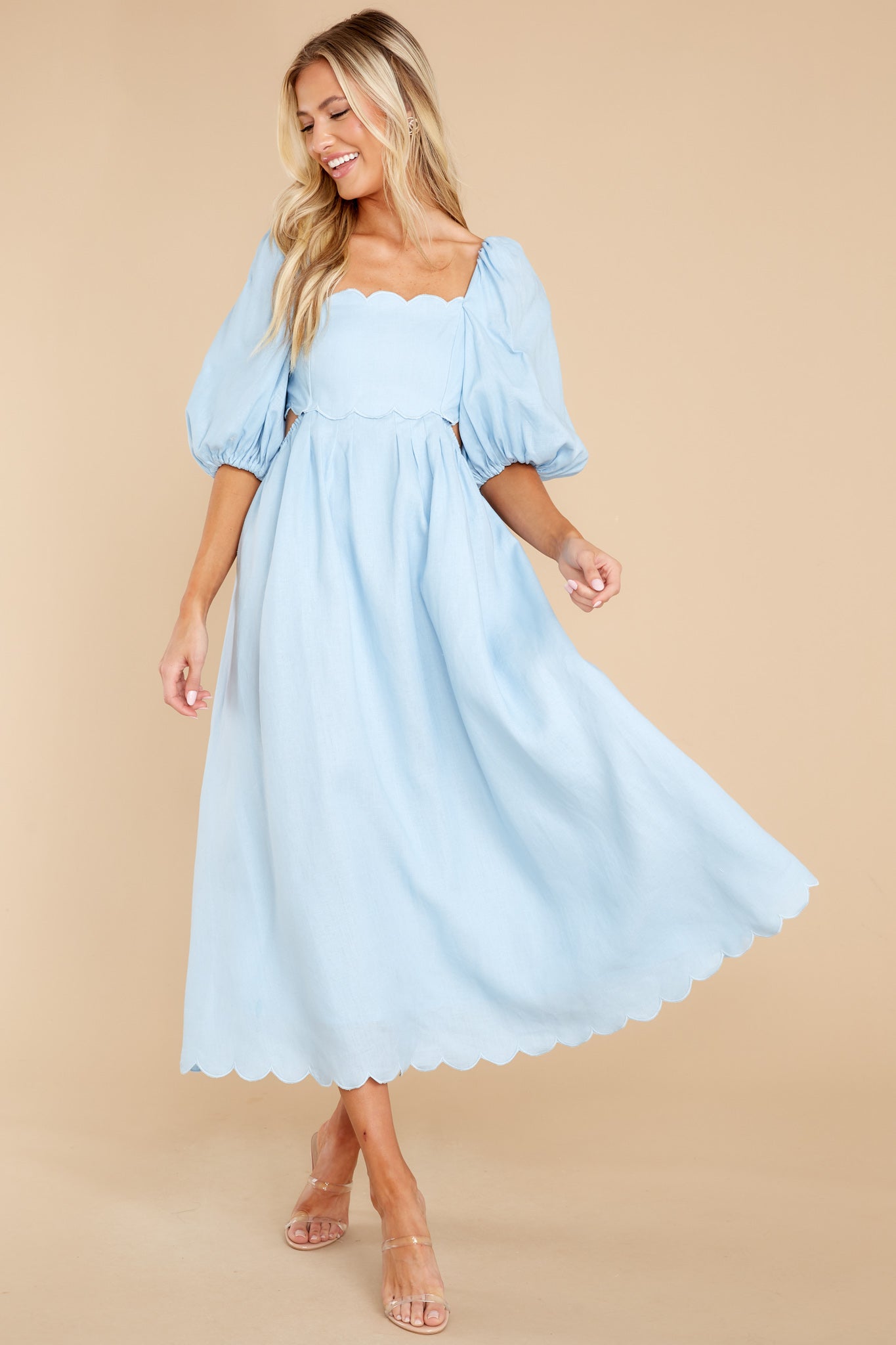 Endless Romance Light Blue Midi Dress