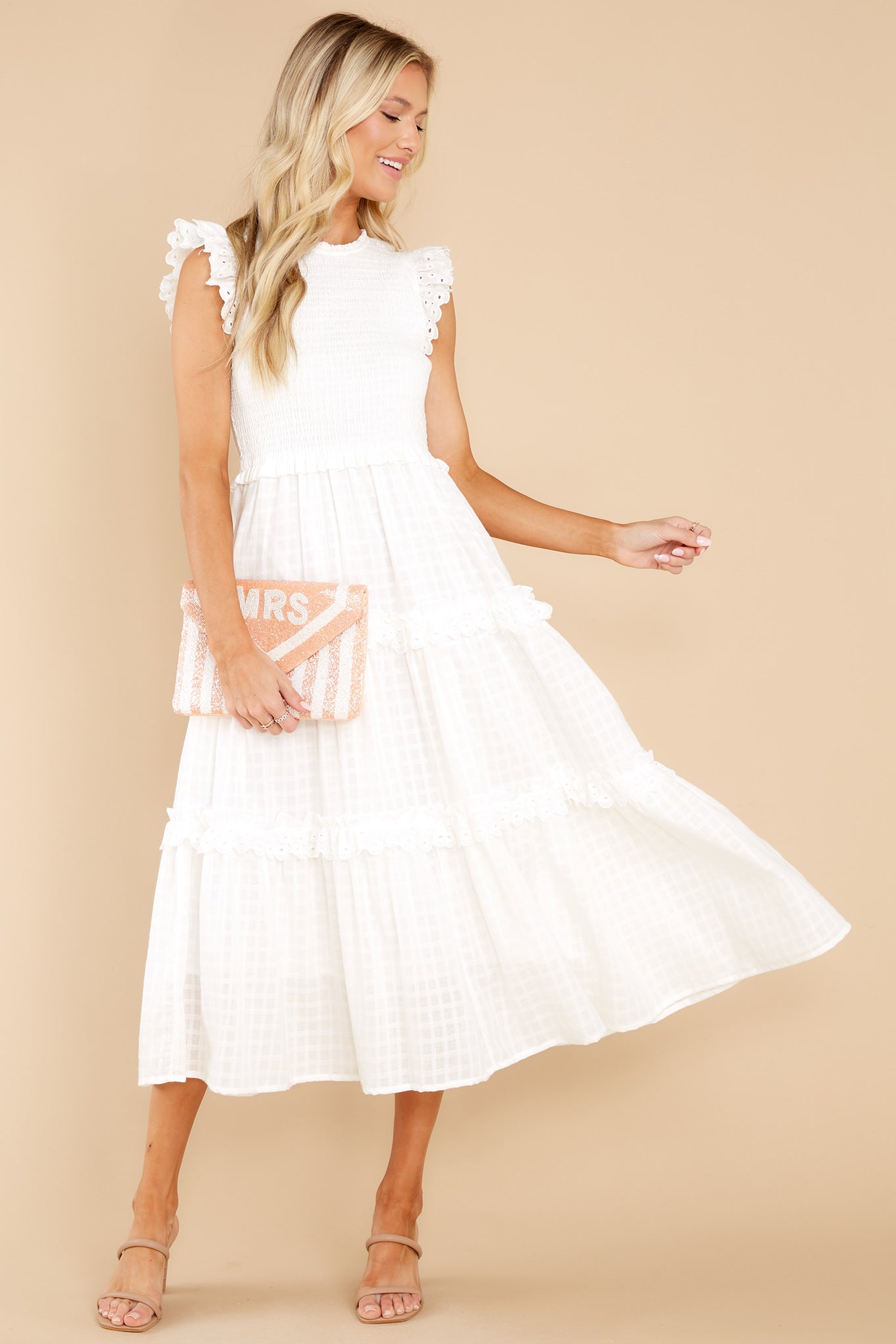 Sensational Smile White Midi Dress