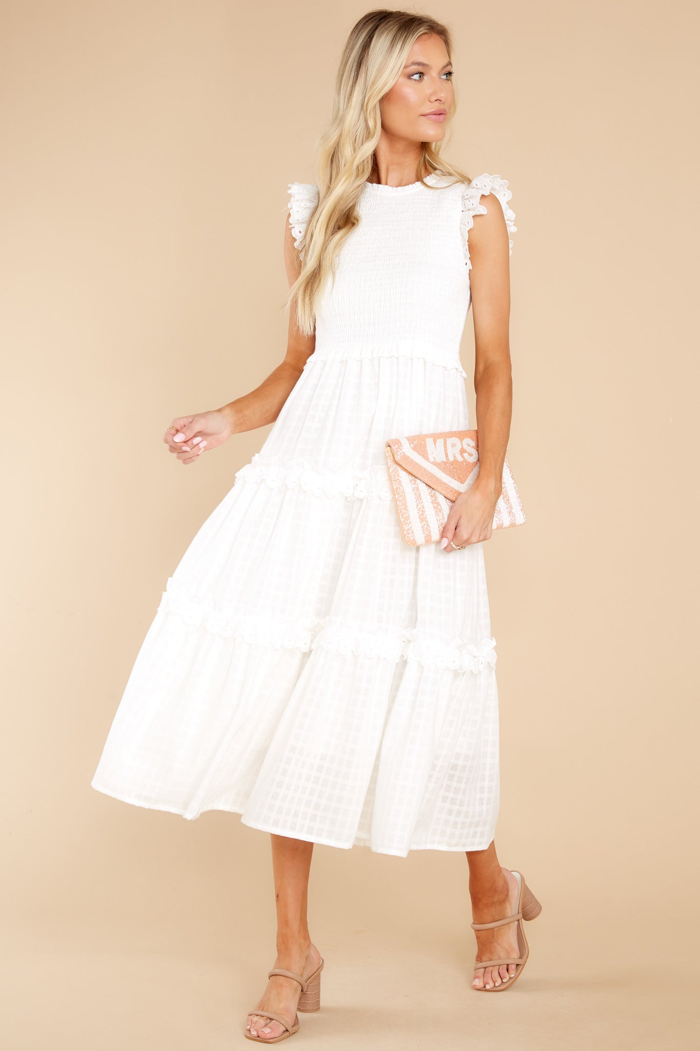 Sensational Smile White Midi Dress