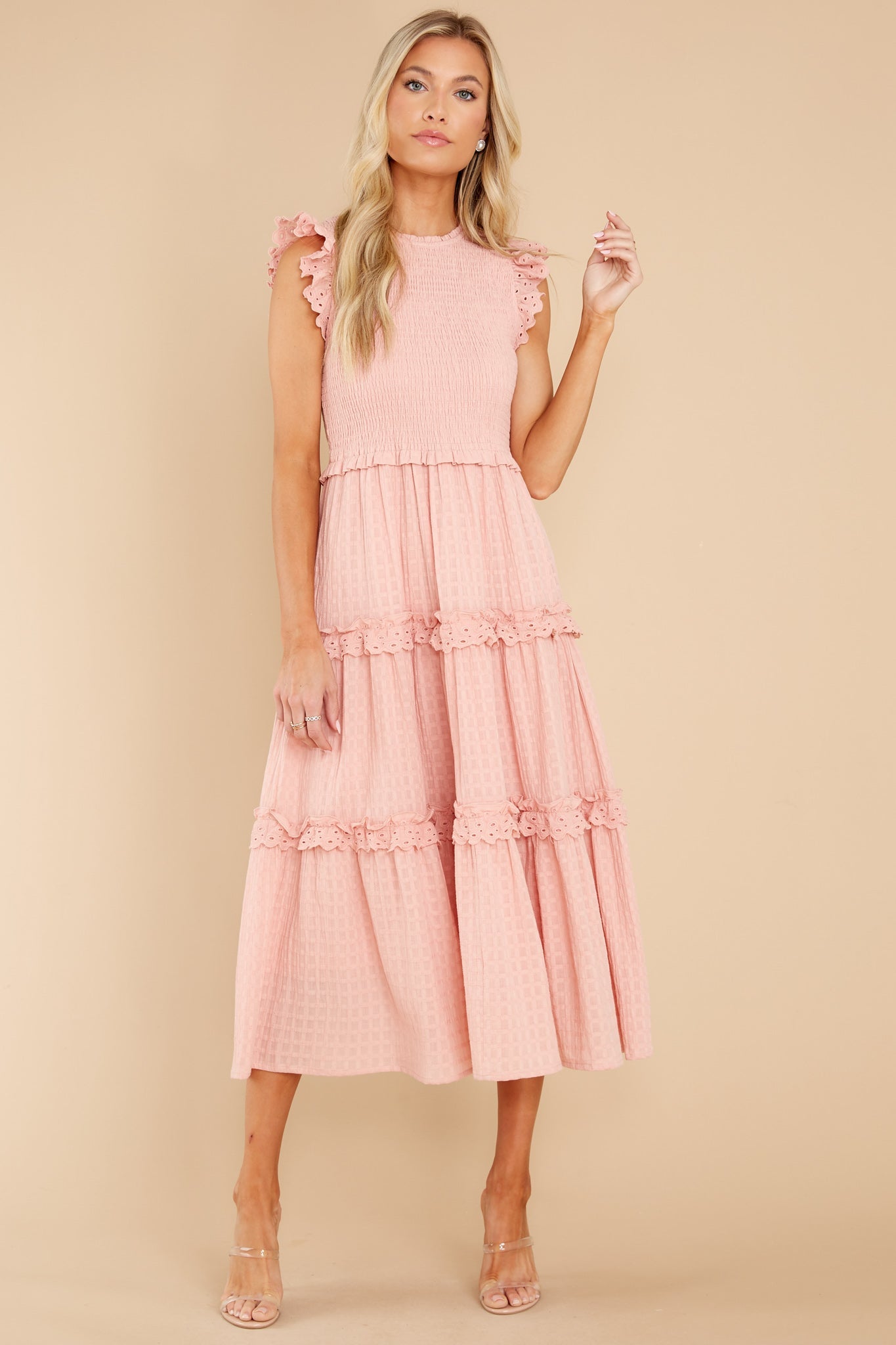 Sensational Smile Blush Pink Midi Dress