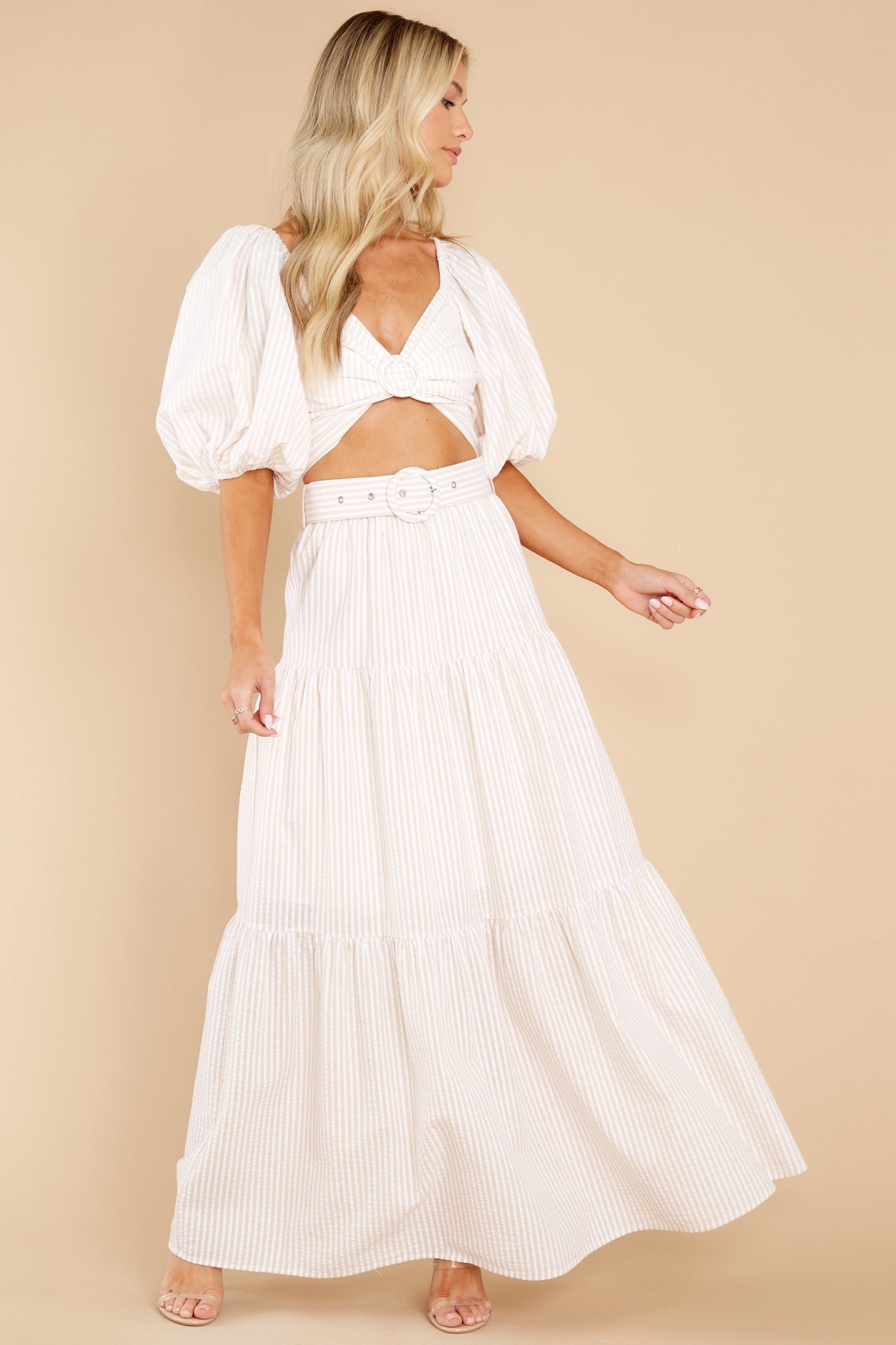 Lune White Beige Top