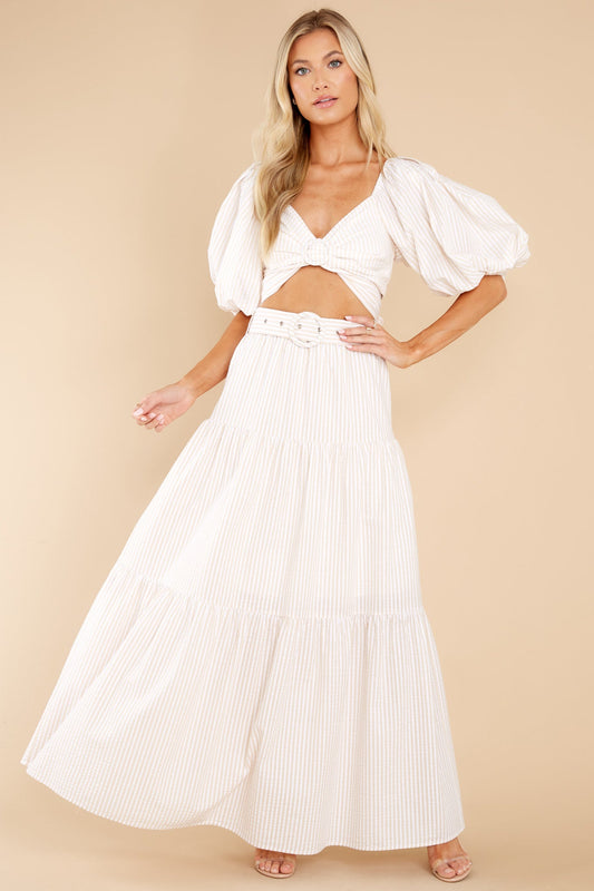 Lune White Beige Top