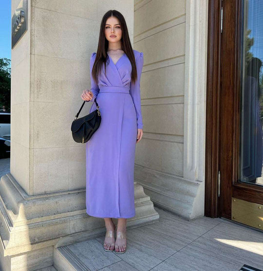 Carolina Pigeon Overlap Gathered Maxi Dress
