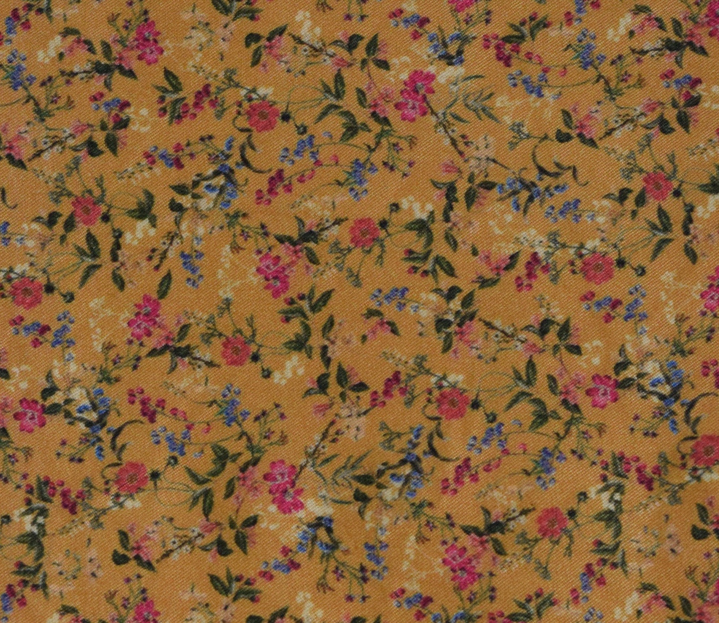 Small Floral Pattern Digital Printed Pure Pashmina Fabric Available in Orange , Pink , Mustard and Green