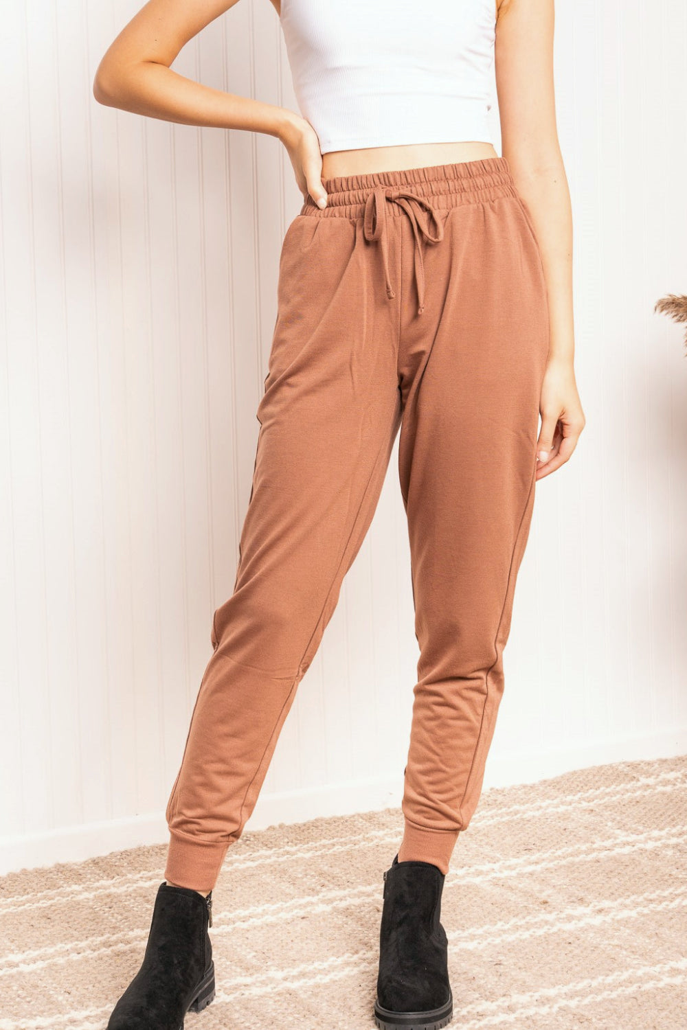 Zenana Full Size Drawstring Elastic Waist Joggers