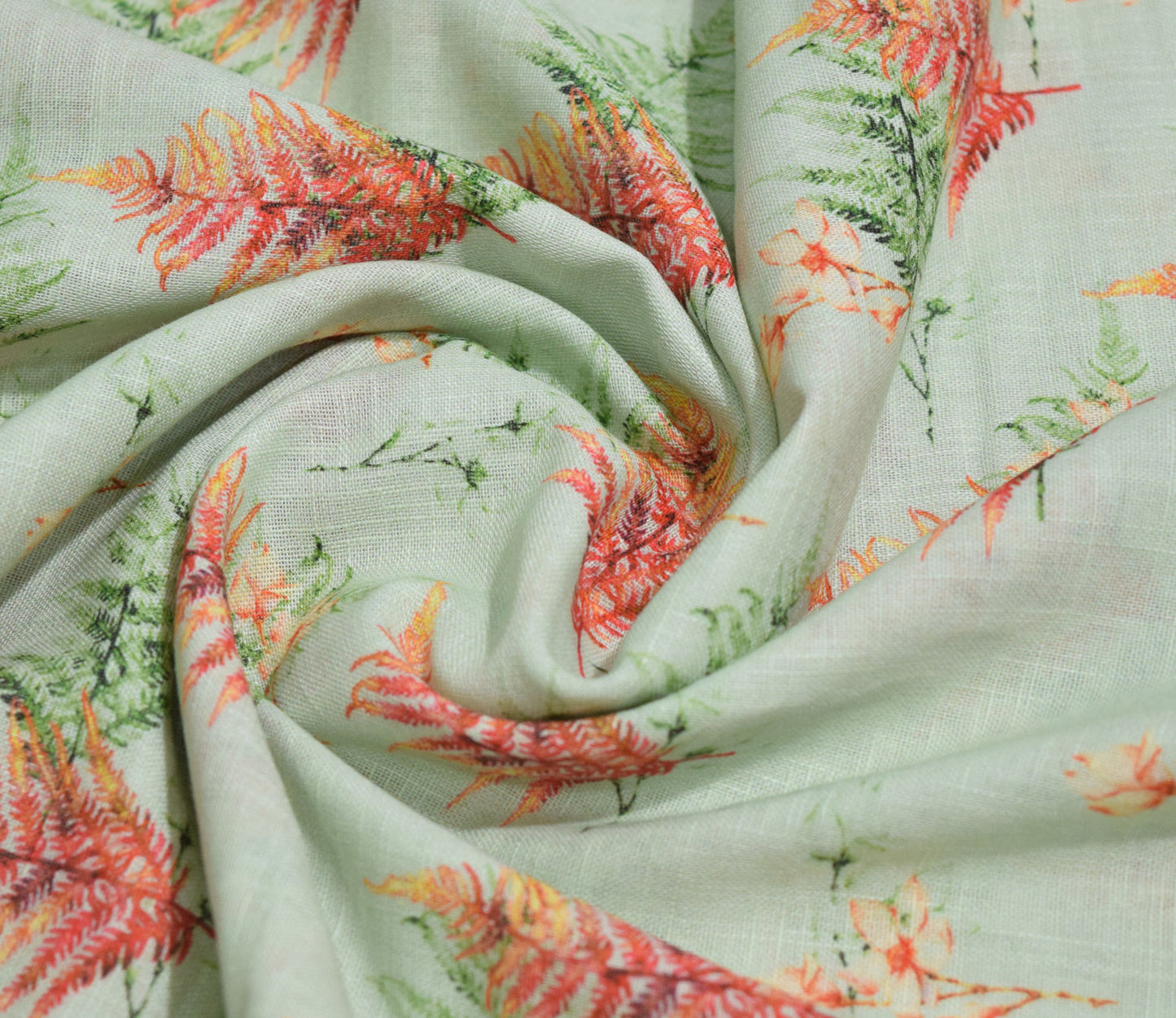 Floral Pattern Digital Printed Cotton Slub Fabric Available in Pink , Green ,Yellow and Blue