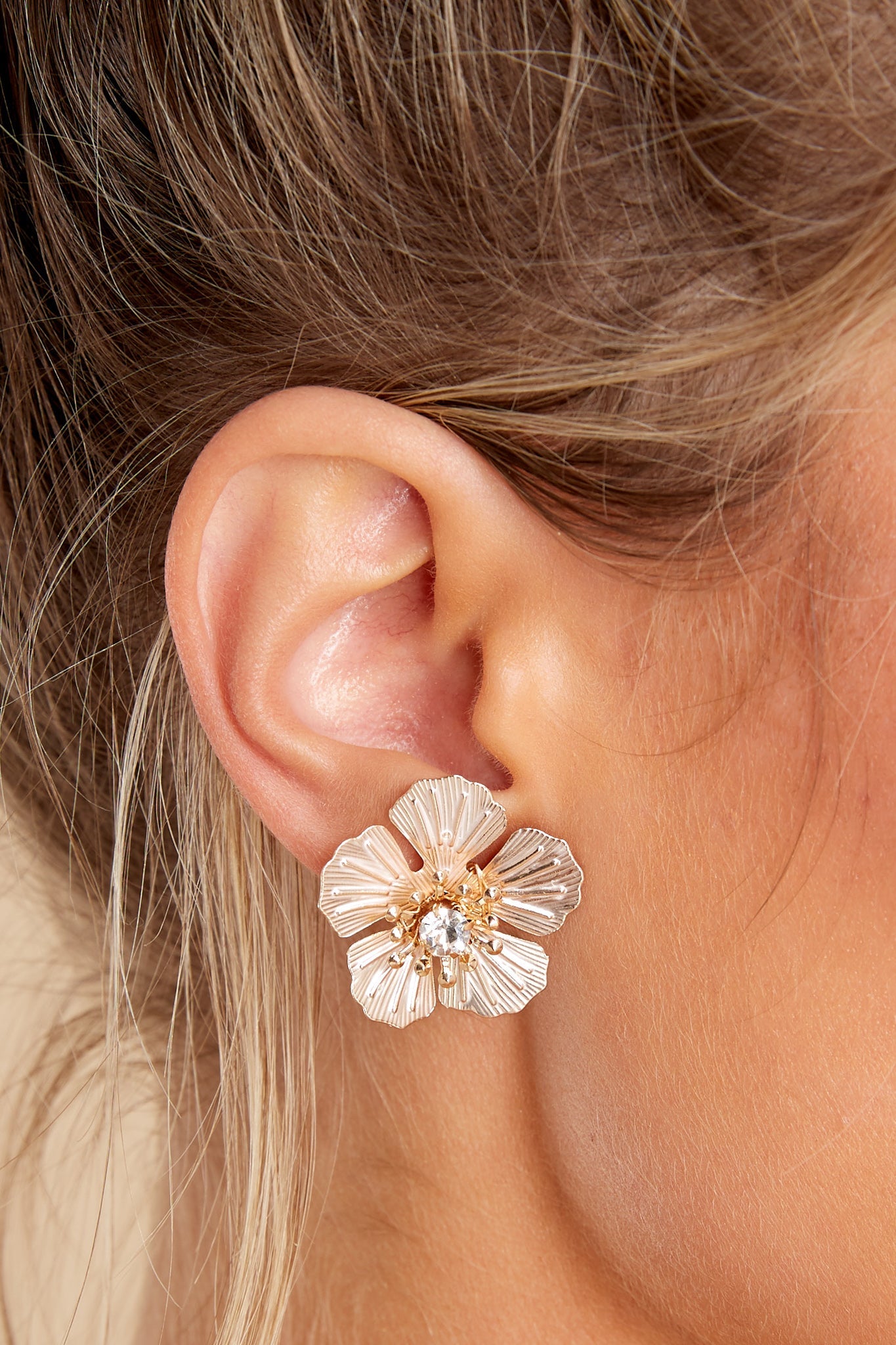 Rose Button Stud