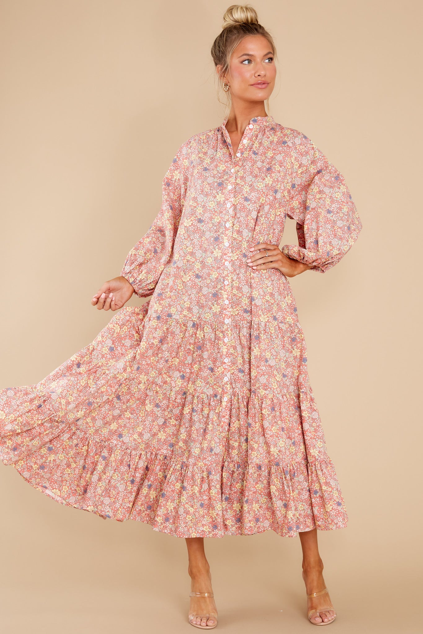 The Heart Speaks Pink Floral Print Maxi Dress