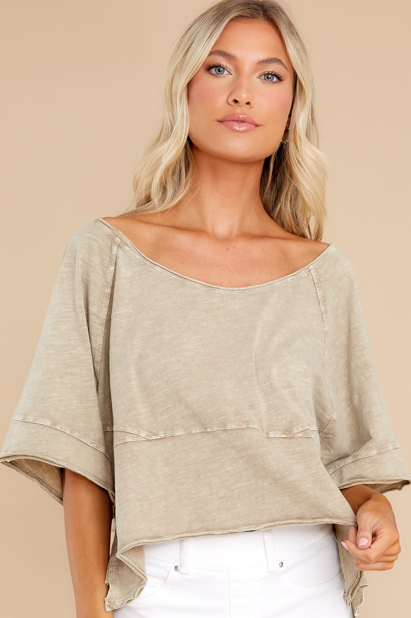 Upbeat Energy Taupe Top