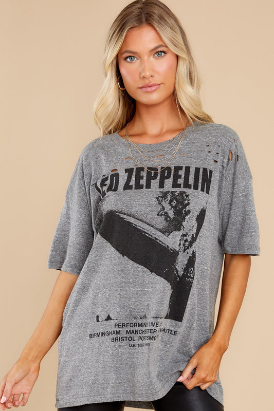 Led Zeppelin Blimp 1969 Heather Grey Merch Tee