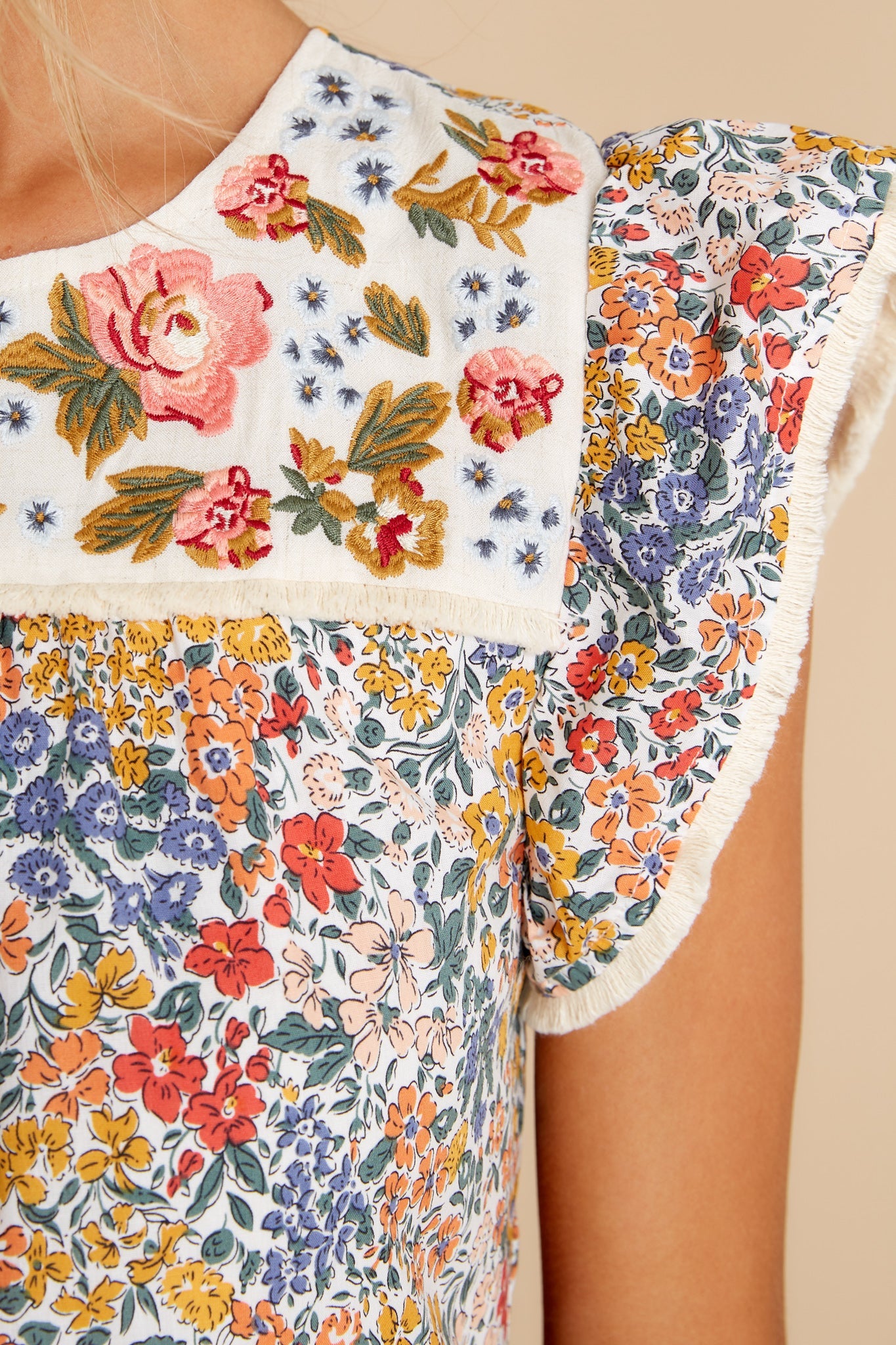 My Wildest Dream Ivory Floral Print Dress