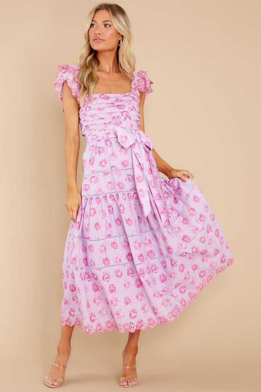 Harlyn Lilac Fusion Midi Dress