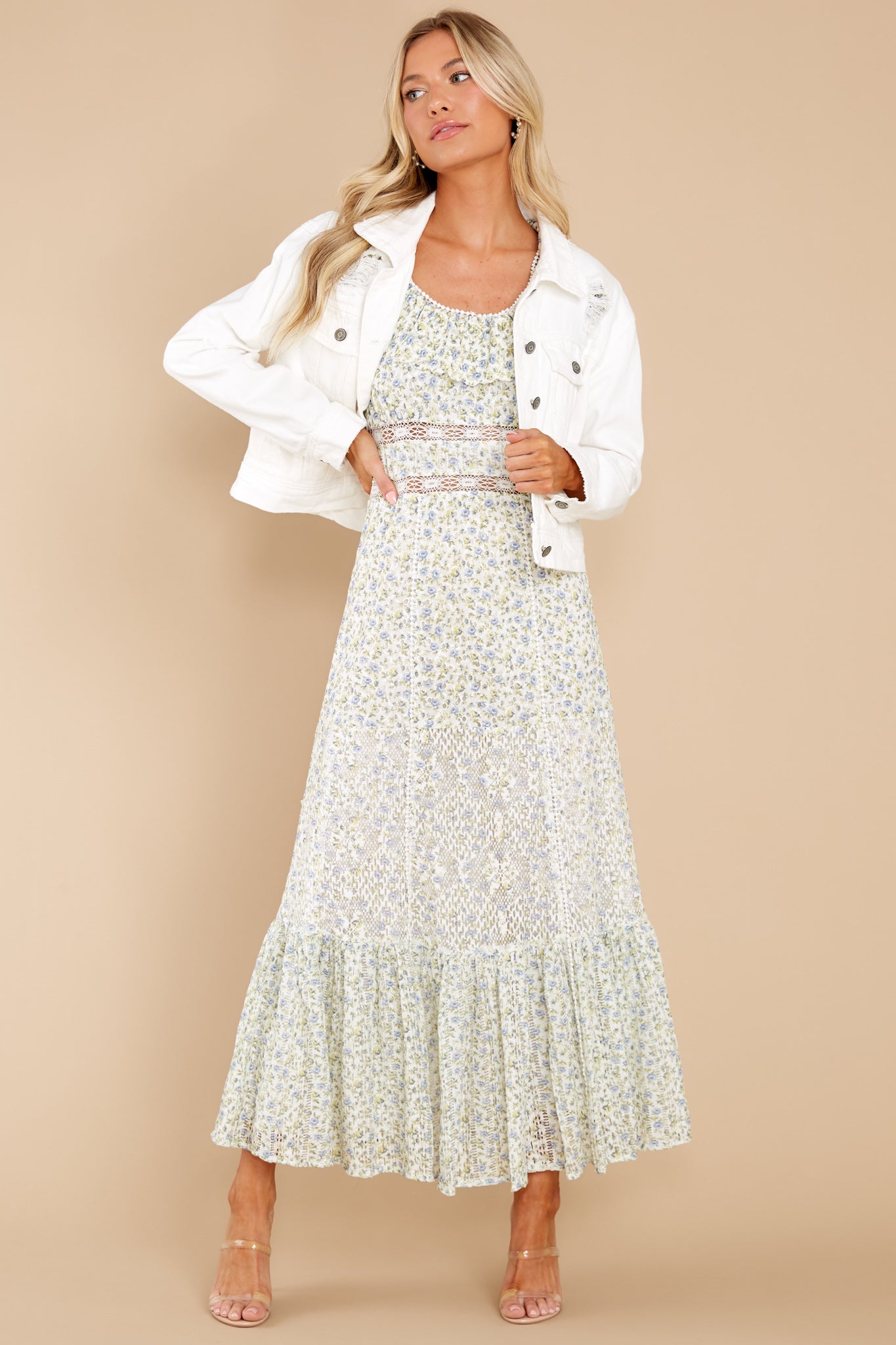 Stay Original White Distressed Denim Jacket