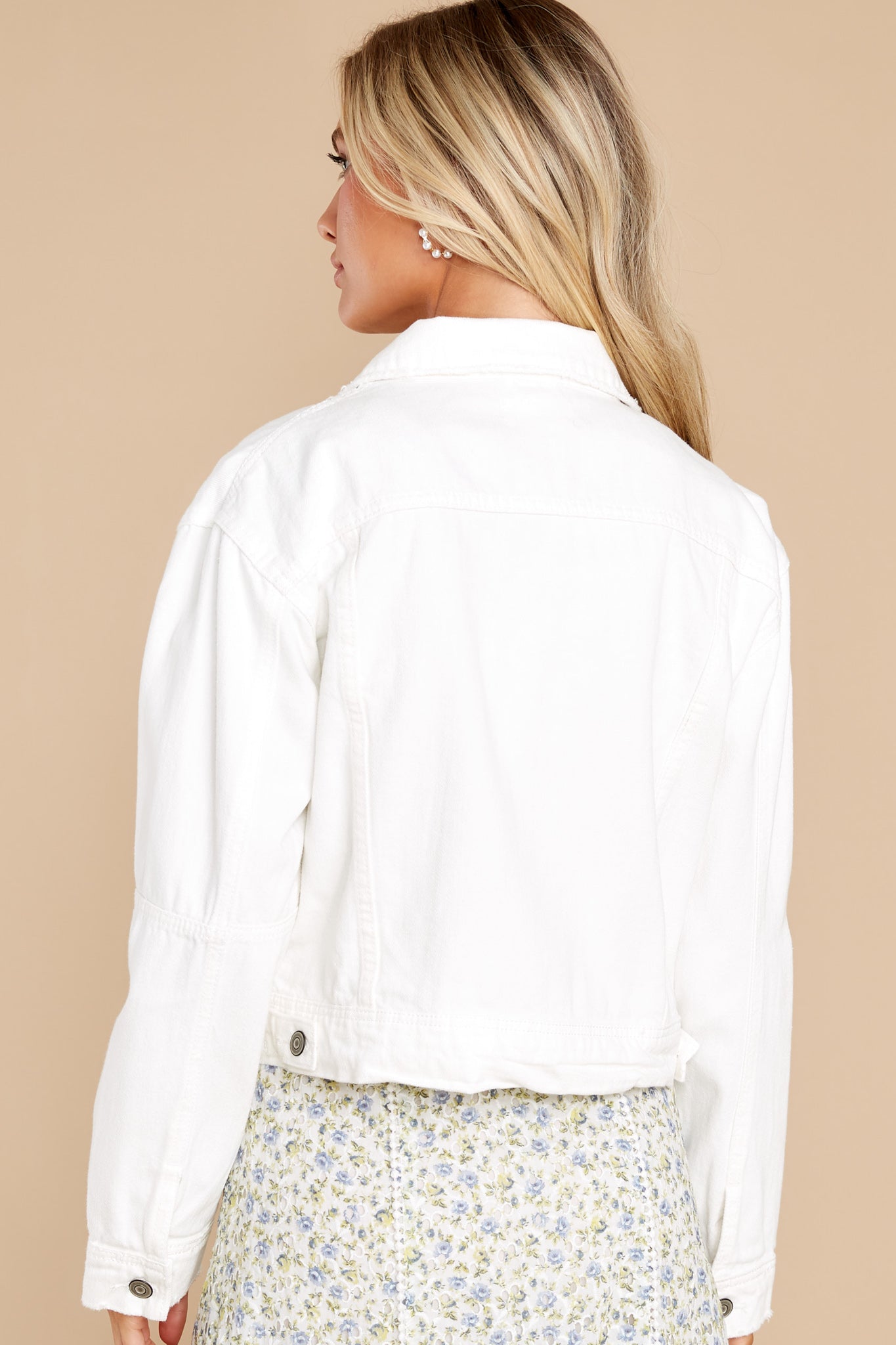 Stay Original White Distressed Denim Jacket