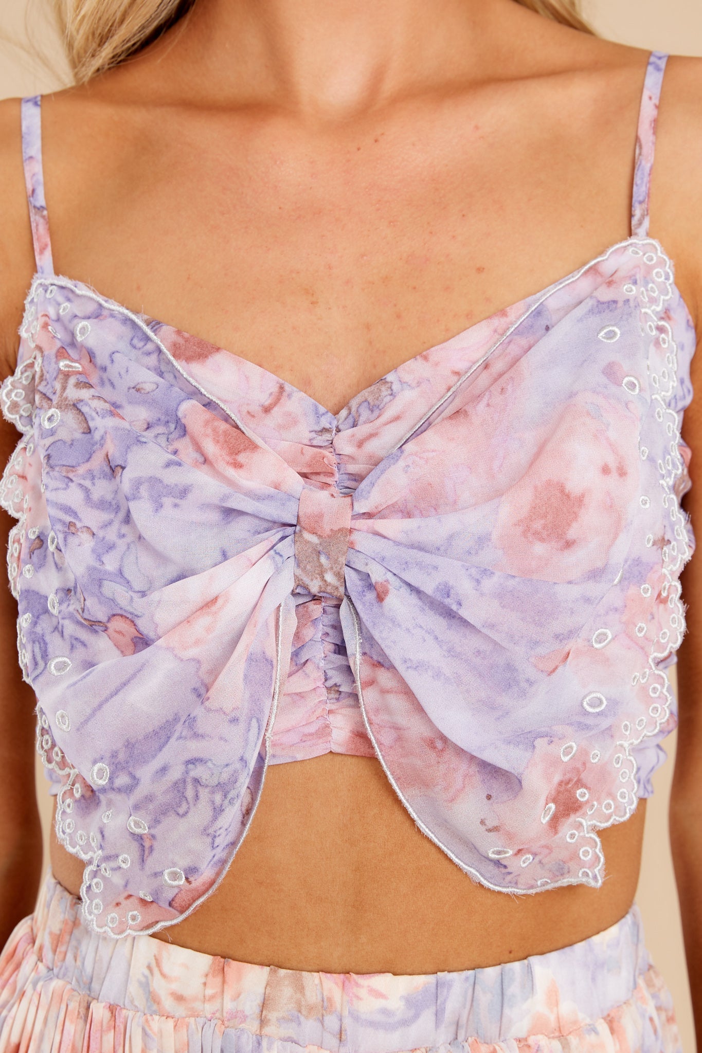 Morgan Lavender Watercolor Bow Top