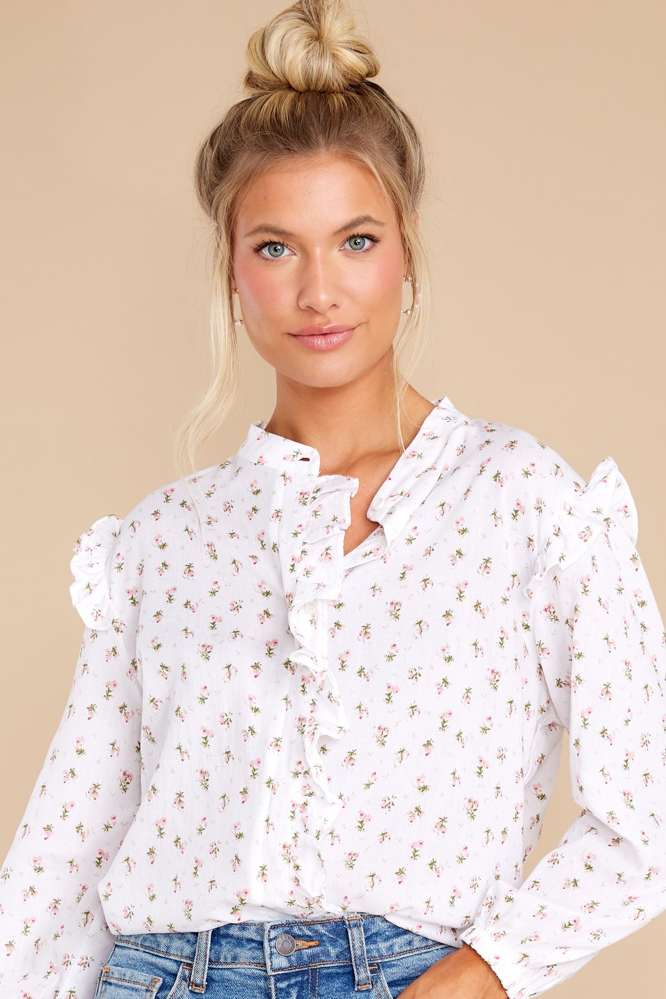 Face The Music Pink Floral Print Top