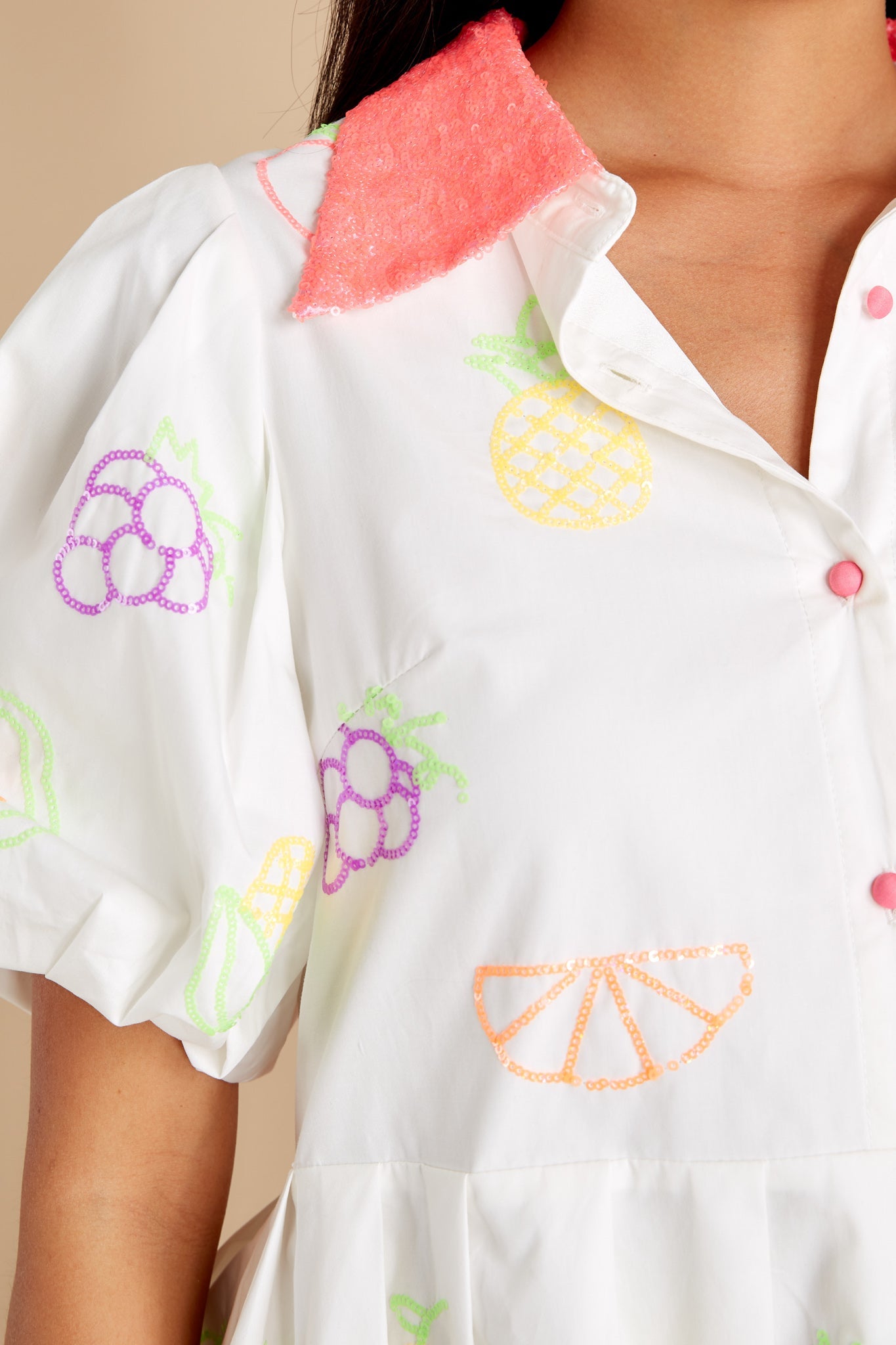 Neon White Fruit Dress
