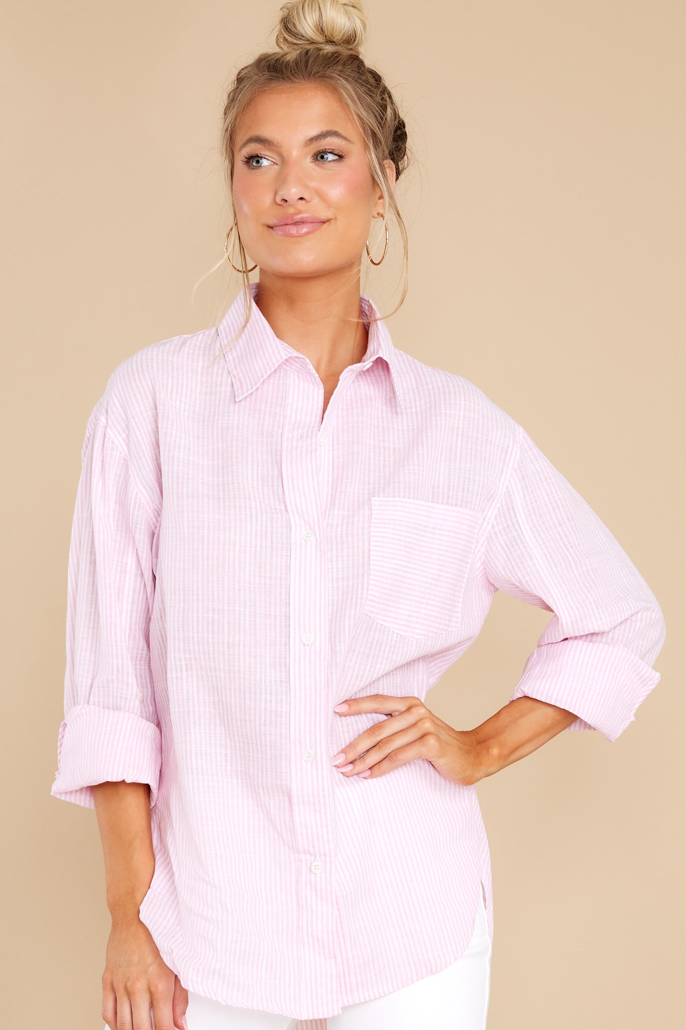 Whisk Me Away Pink Striped Top