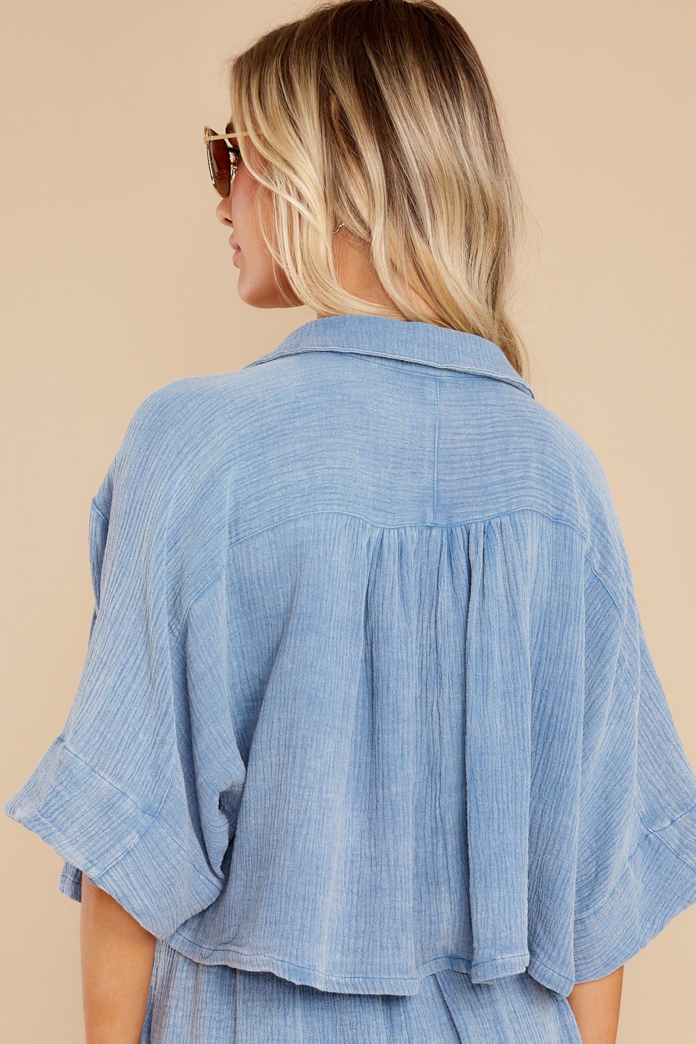 No Place Like Home Blue Top