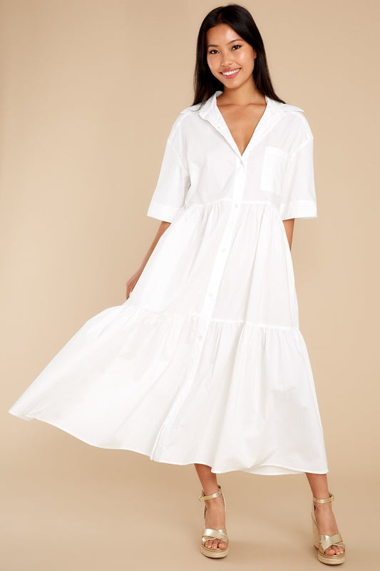 Designed To Unwind White Maxi Dress
