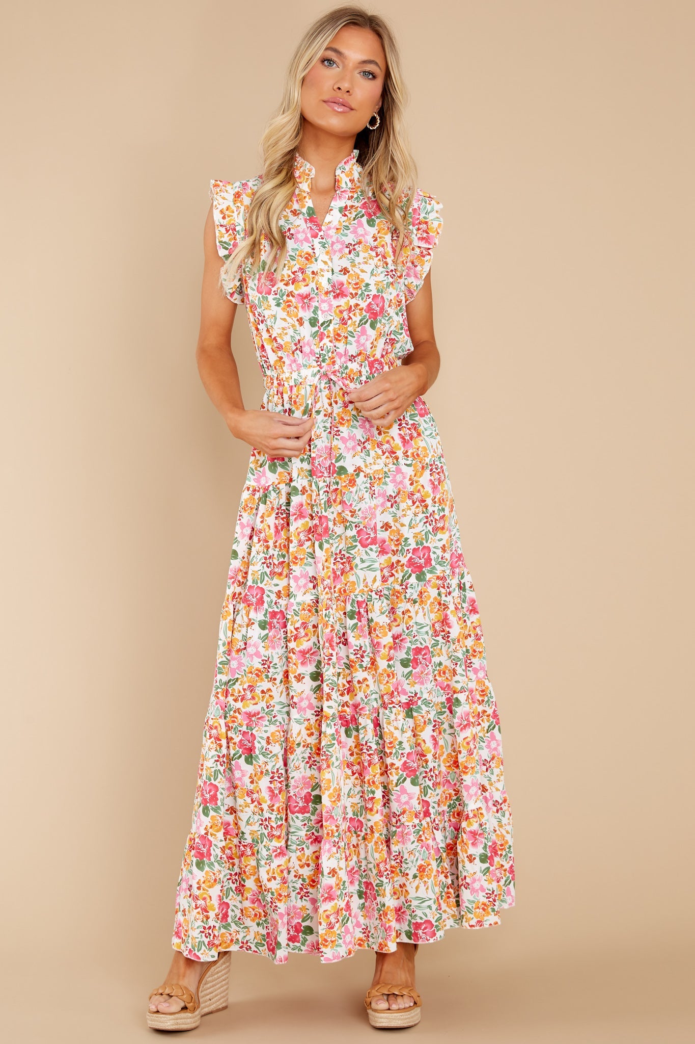 Loved You First White Multi Floral Print Maxi Dress