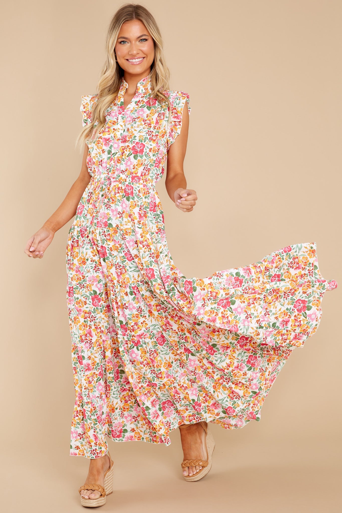 Loved You First White Multi Floral Print Maxi Dress