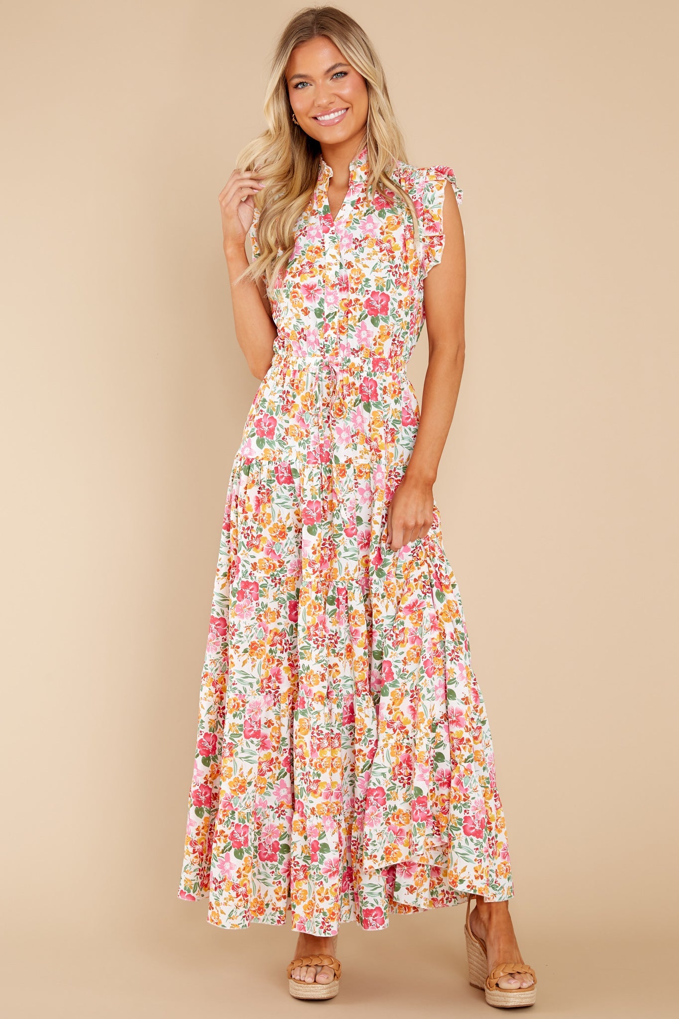 Loved You First White Multi Floral Print Maxi Dress