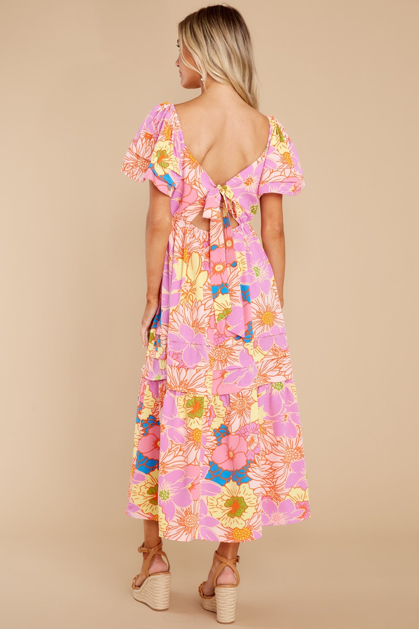 Precious Energy Lilac Floral Print Maxi Dress
