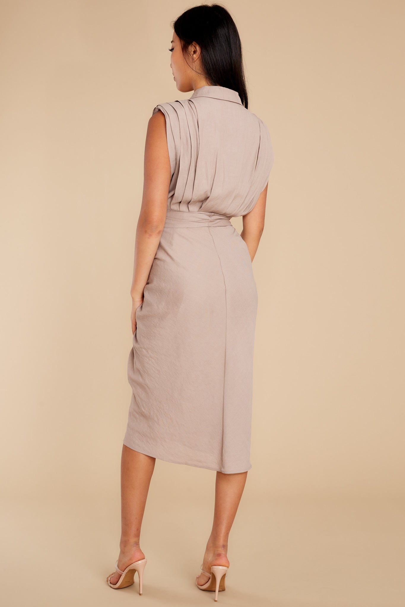 Made In Heaven Taupe Midi Dress