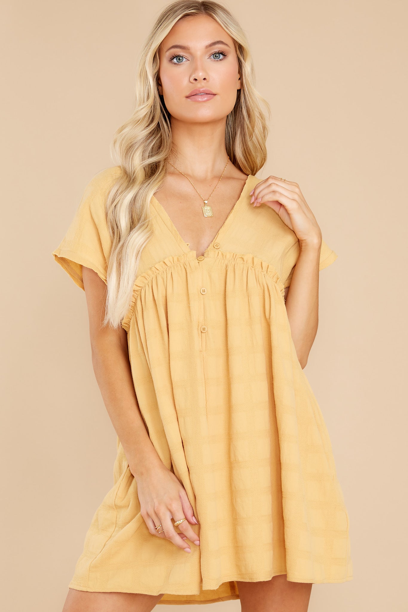 Live Freely Mustard Yellow Romper Dress
