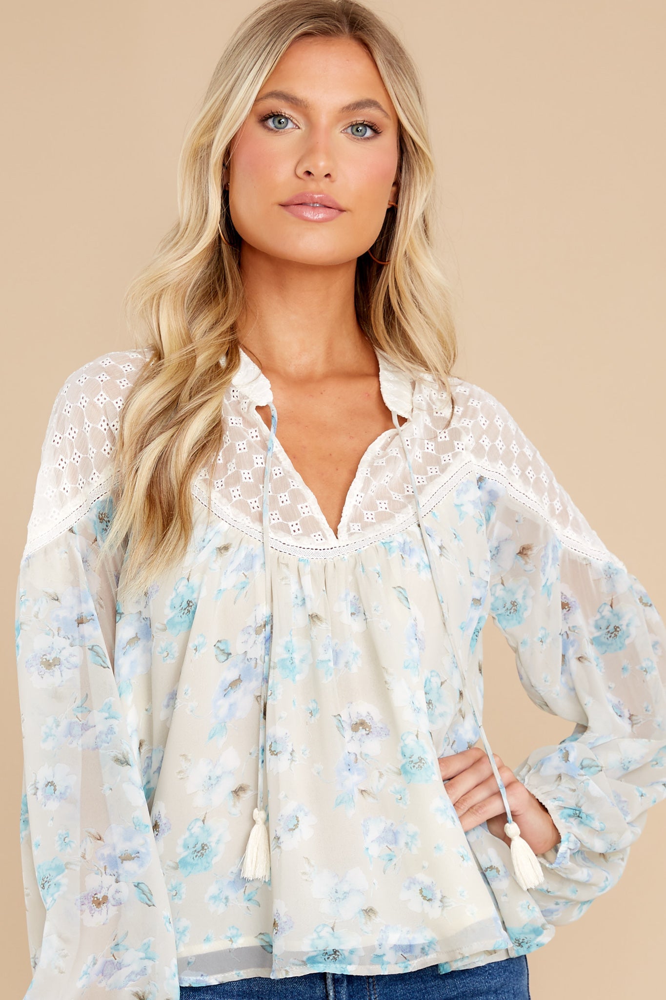 Gwyneth Watercolor Floral Blouse