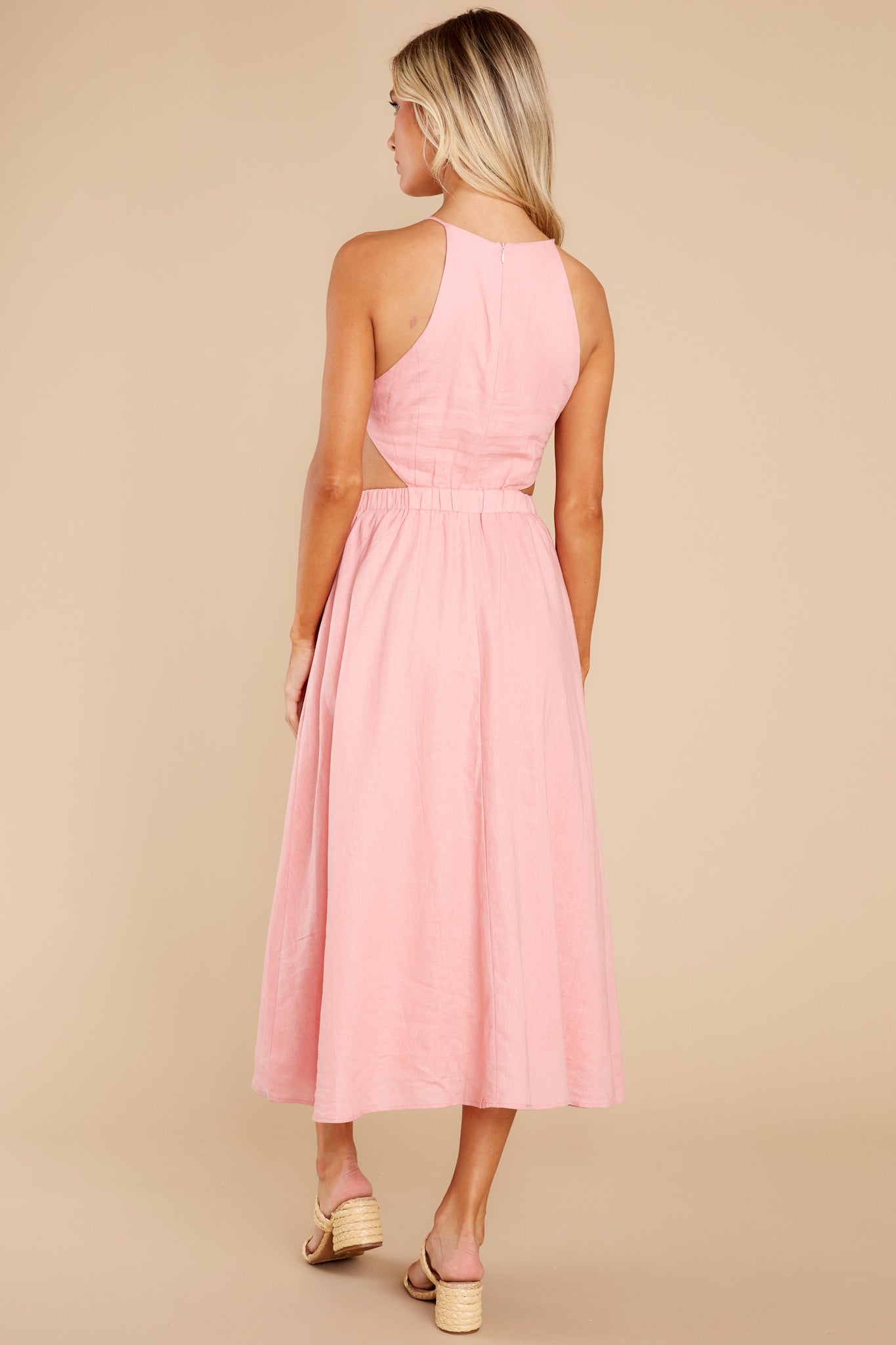 Peyton Pink Rose Midi Dress