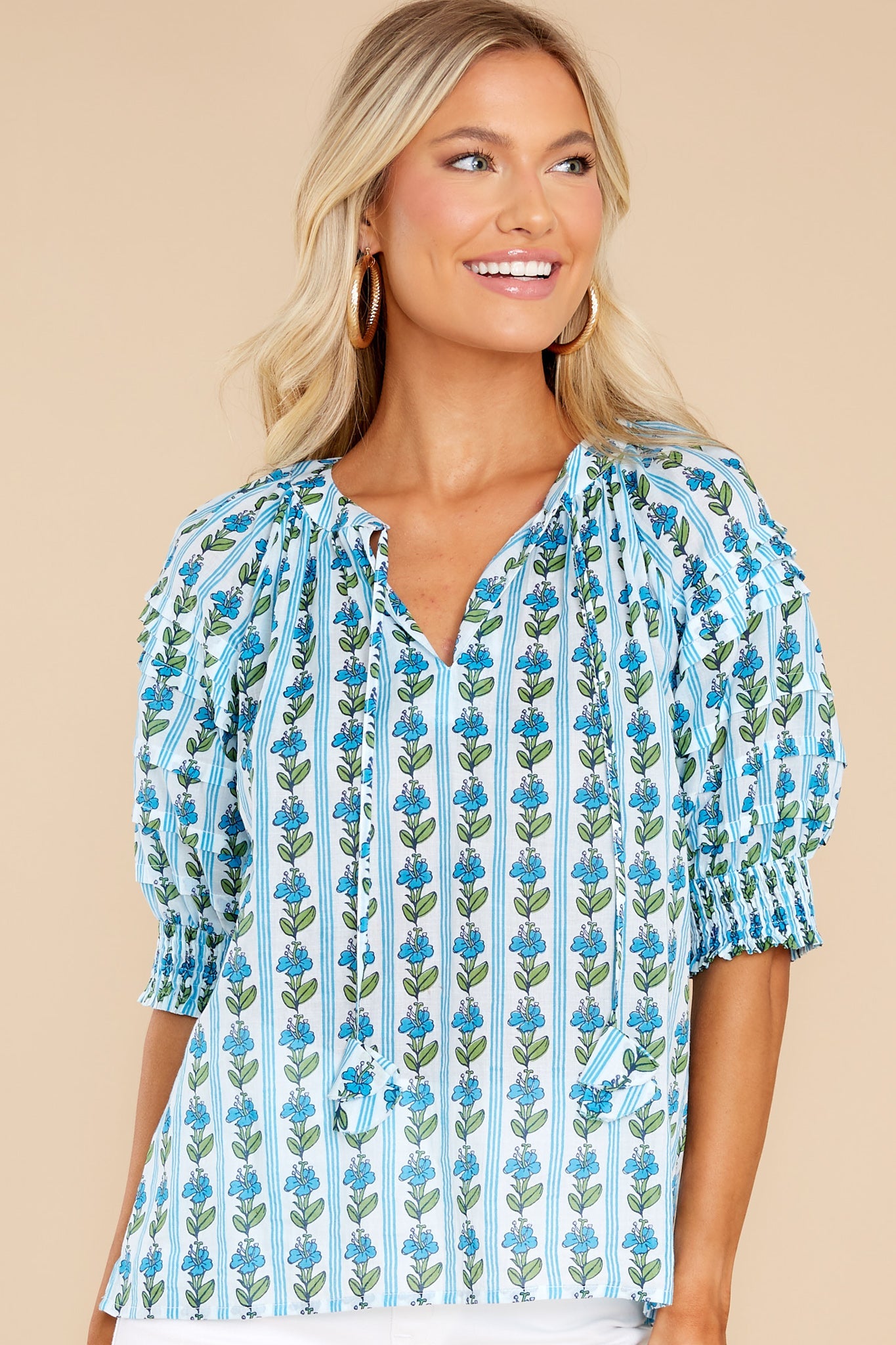 Faith Floral Stripe Pool Top