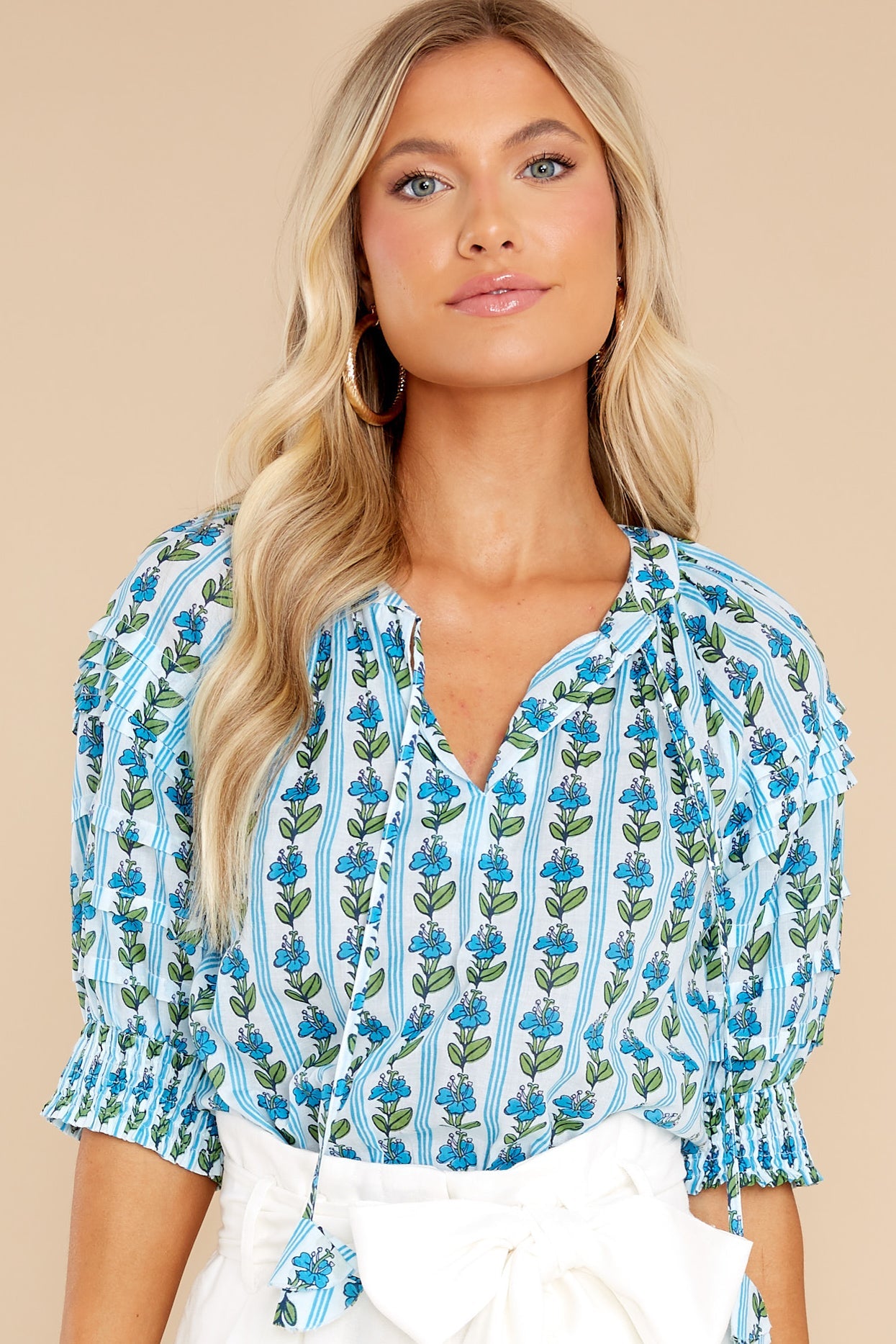 Faith Floral Stripe Pool Top