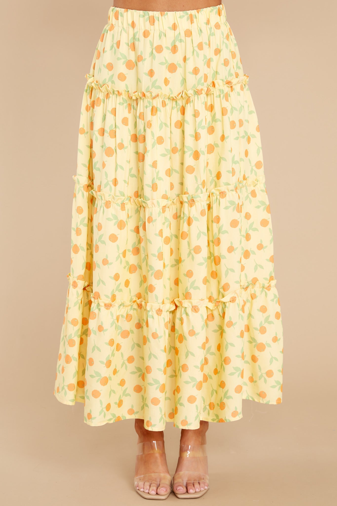 Plans To Picnic Yellow Print Skirt