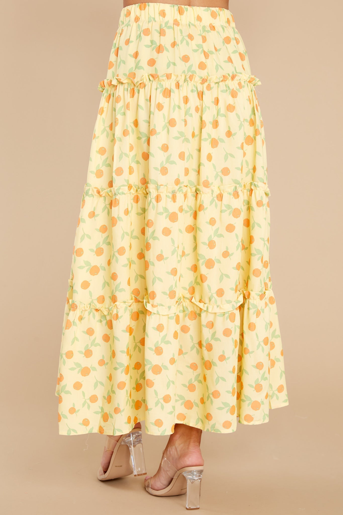 Plans To Picnic Yellow Print Skirt
