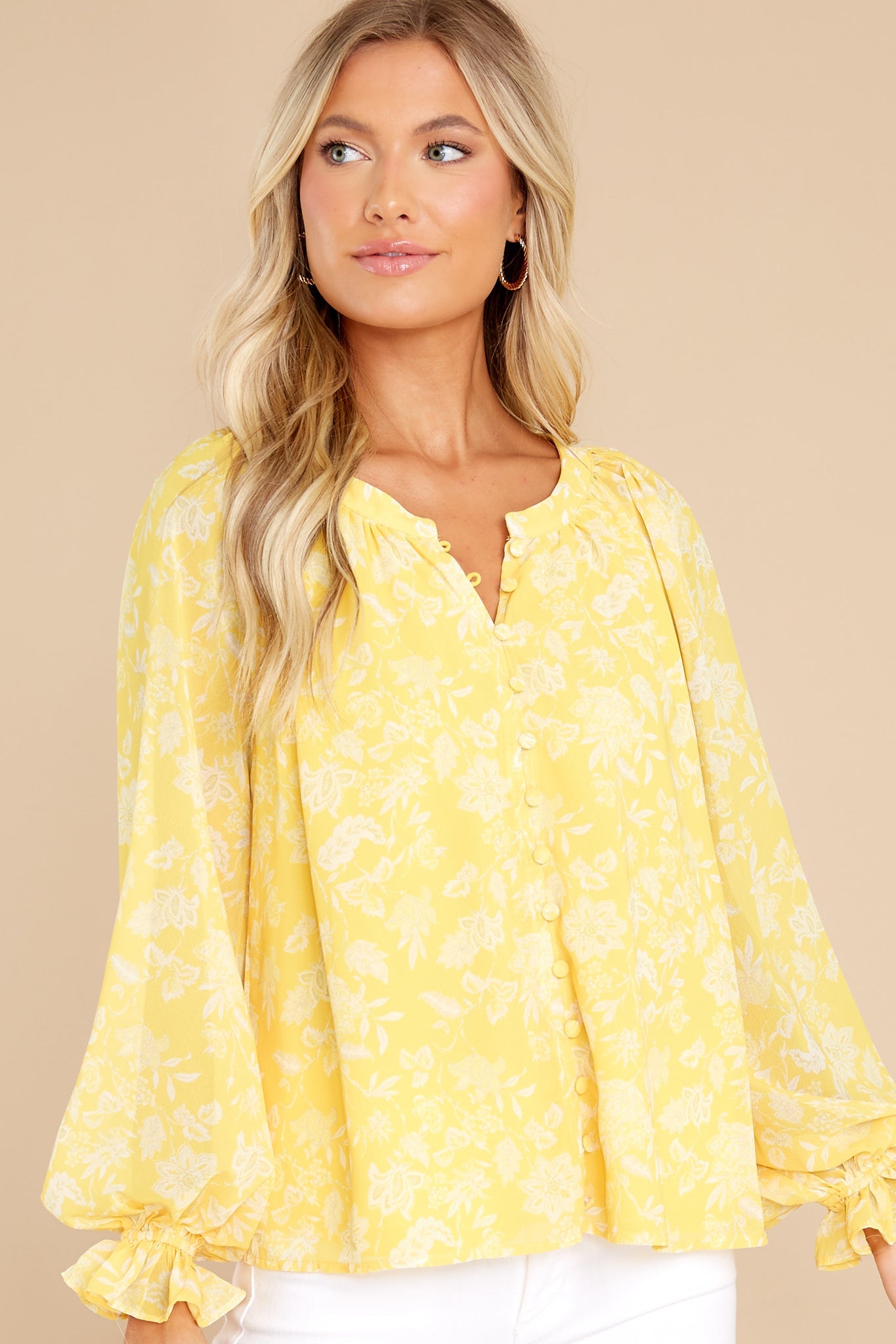 Pave The Way Yellow Floral Print Top