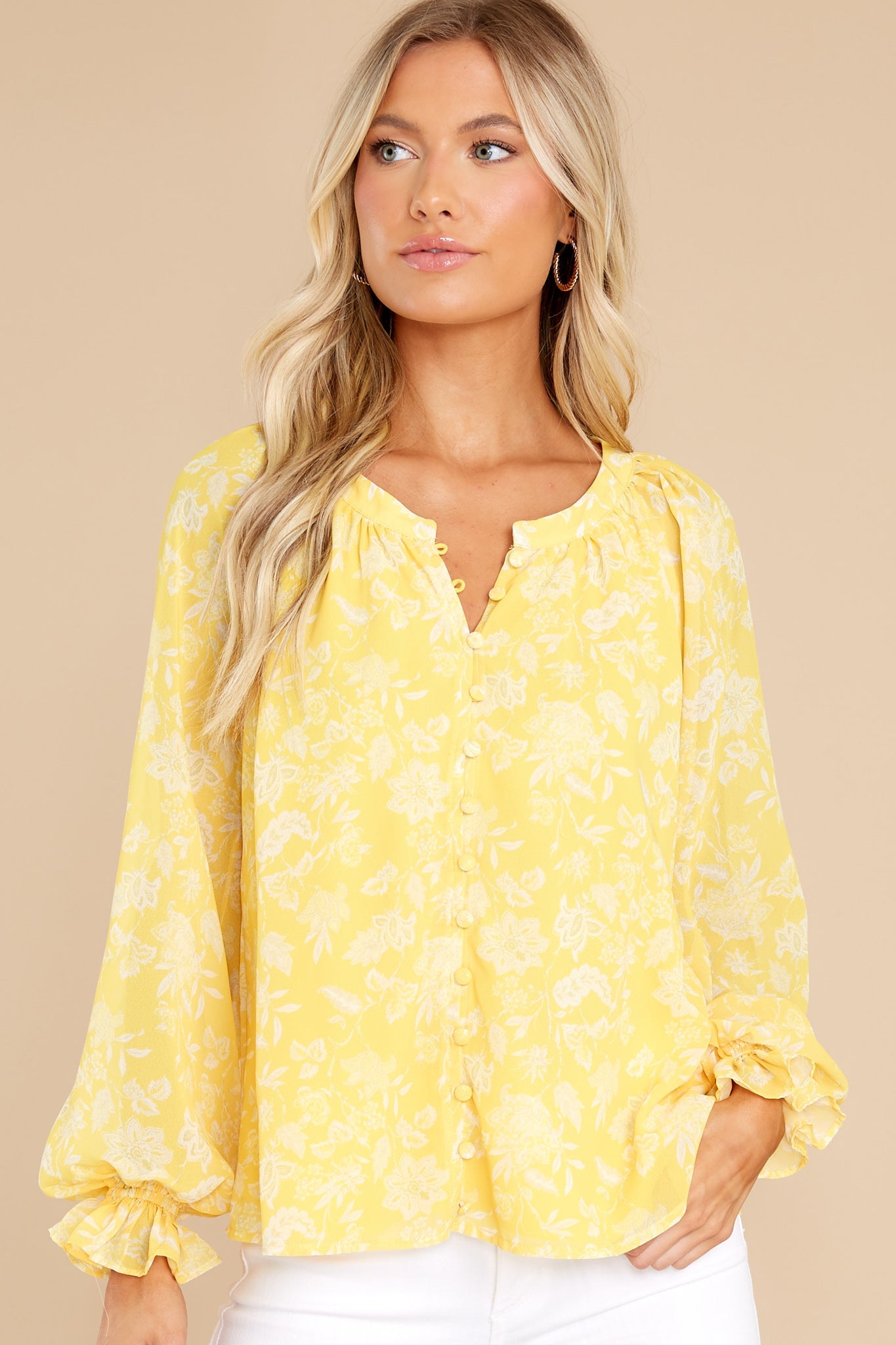 Pave The Way Yellow Floral Print Top