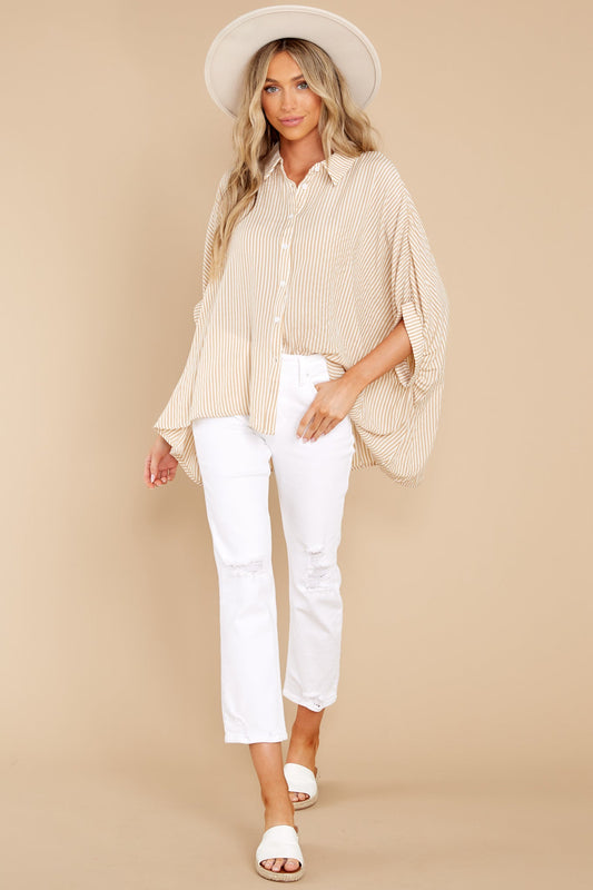 Change Your Stripes Taupe Top