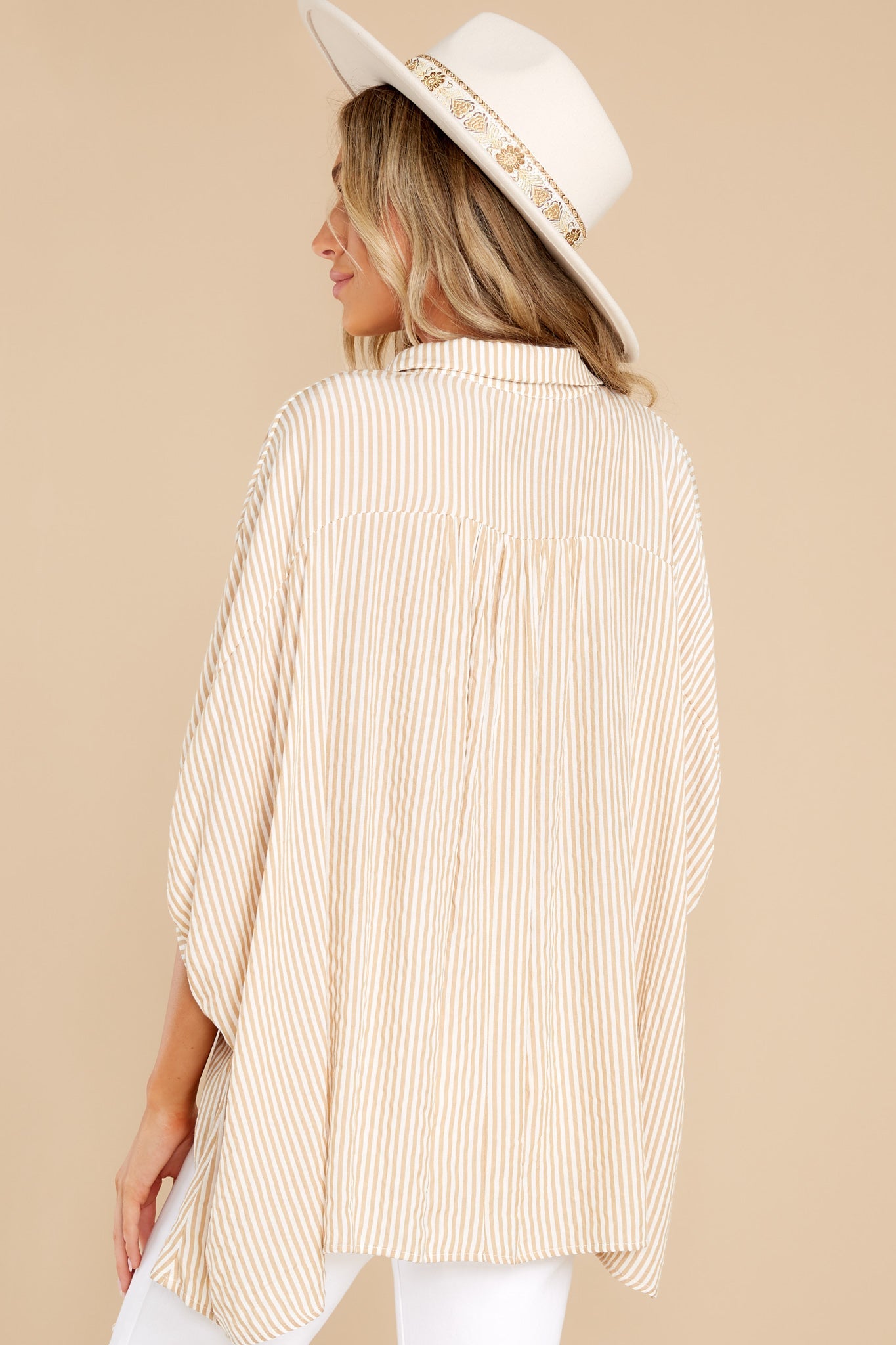 Change Your Stripes Taupe Top