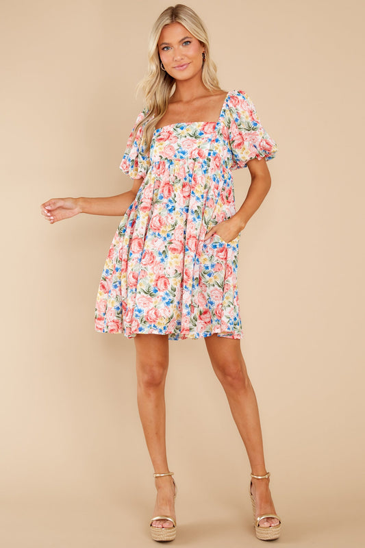My Sweet Love Pink Multi Floral Print Dress